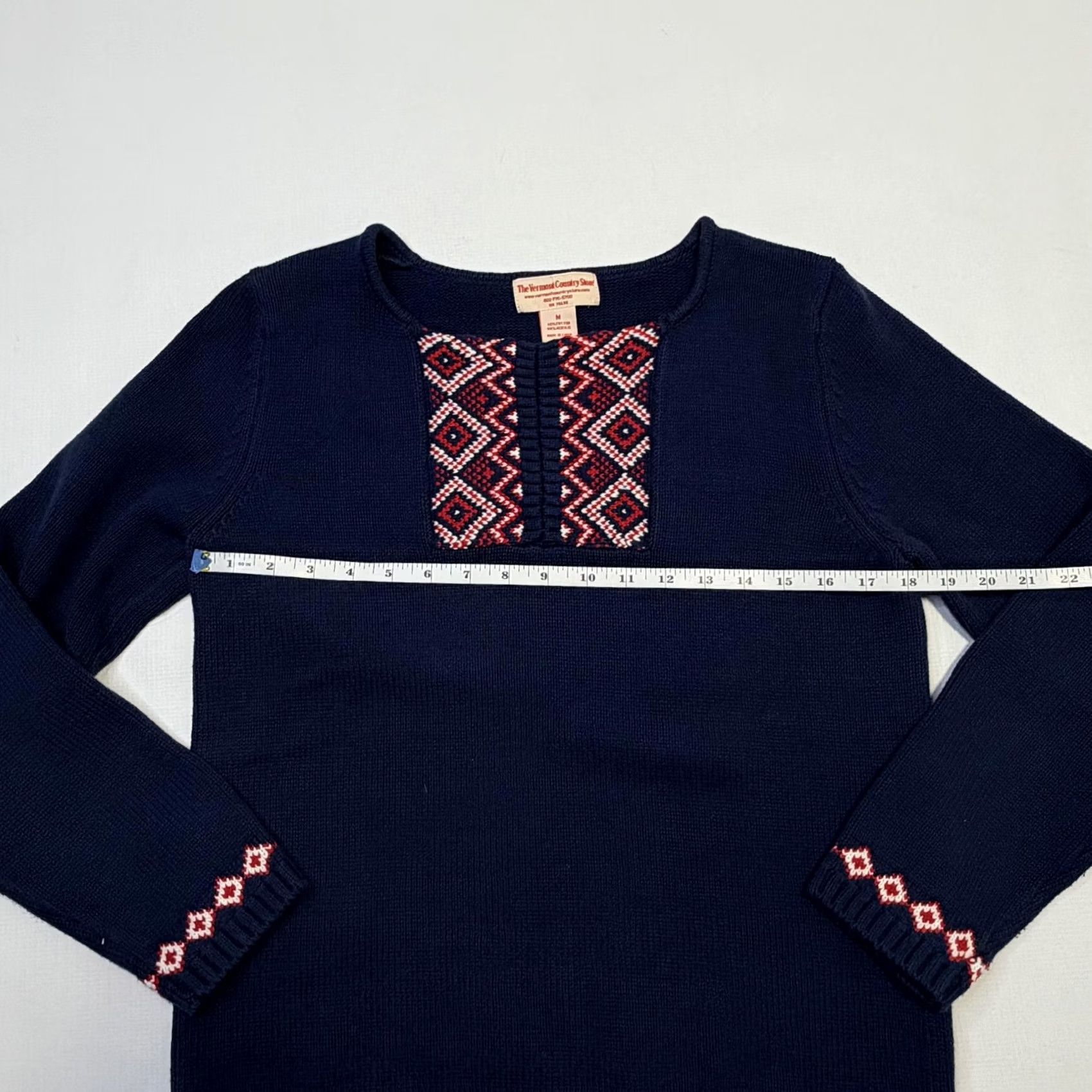Vintage Vermont Country Store Sweater Womens Medium Blue Fair Isle Knit Pullover Size M / US 6-8 / IT 42-44 - 5 Thumbnail