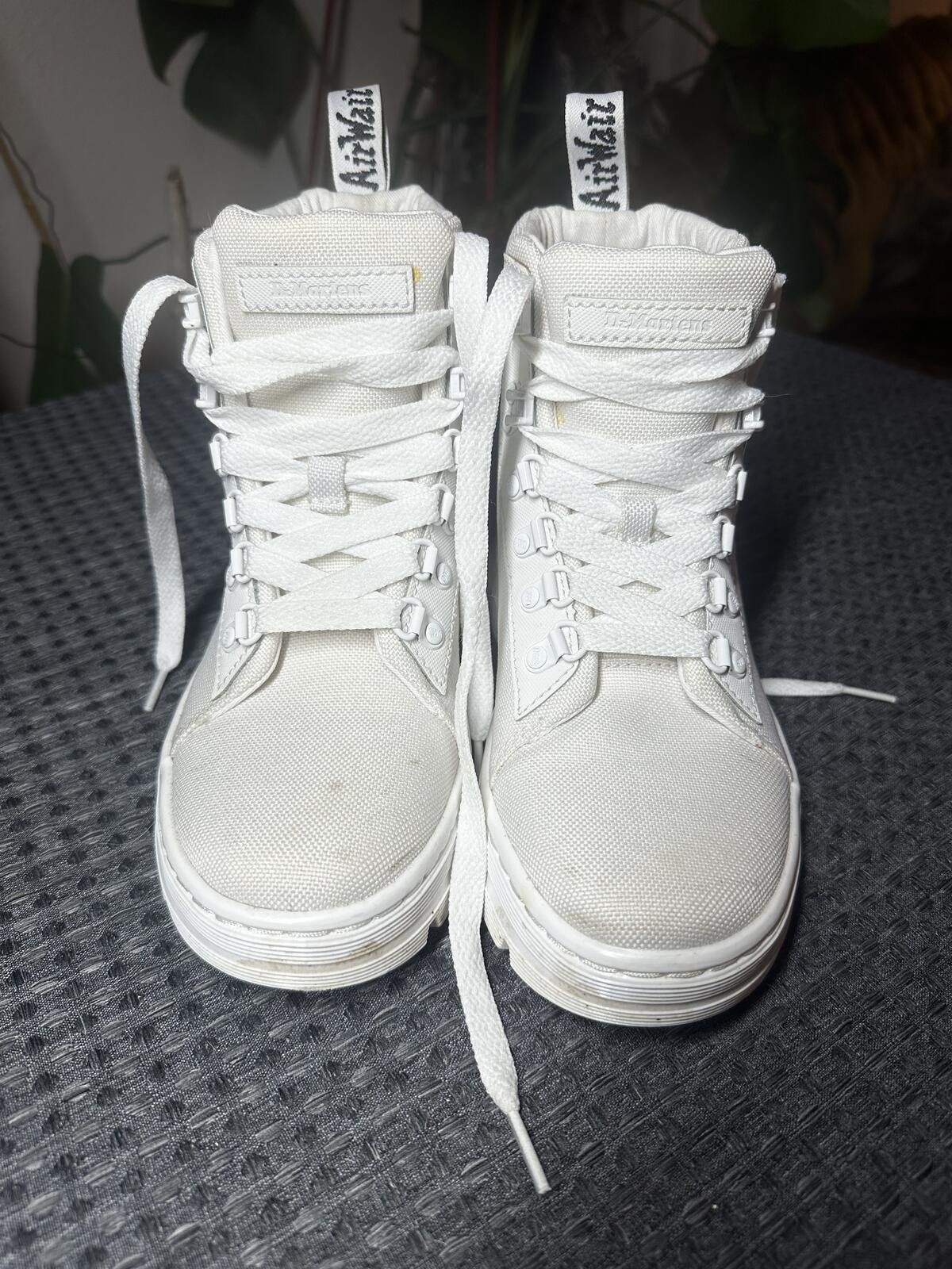 Dr. Martens White Doc Marten Airwair Canvas Combat Boots Size US 6 / EU 39 - 3 Thumbnail