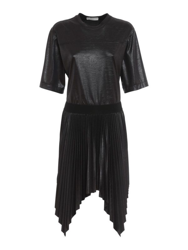 Givenchy o1y0925 Pleated Mini Dress in Black Size L / US 10 / IT 46 - 1 Thumbnail