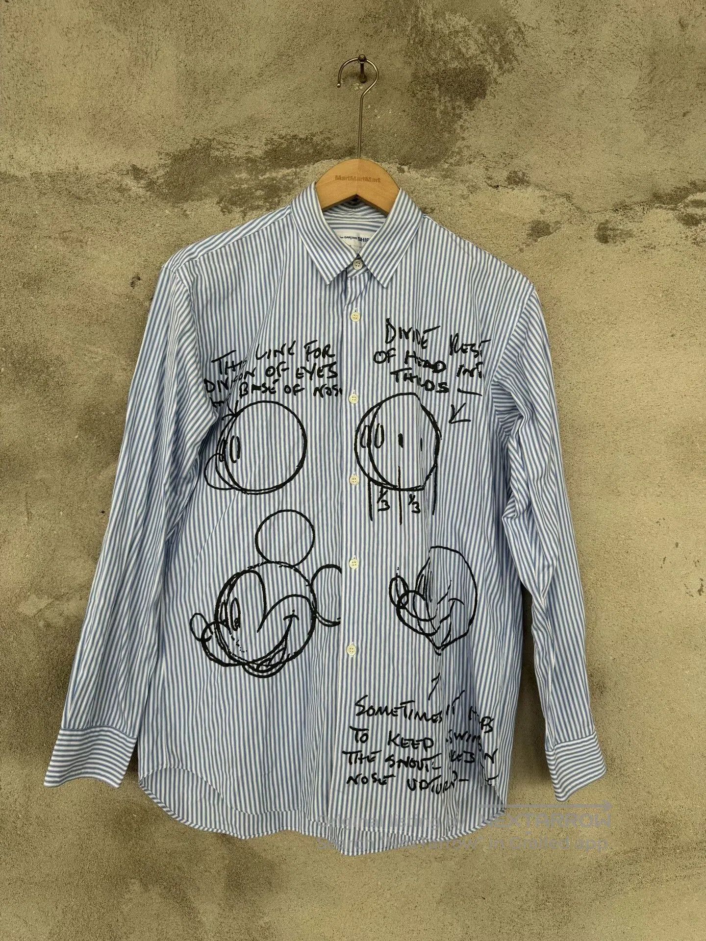 Comme des Garcons SHIRT Comme Des Garçons Mickey Striped Shirt. Size US S / EU 44-46 / 1 - 1 Thumbnail