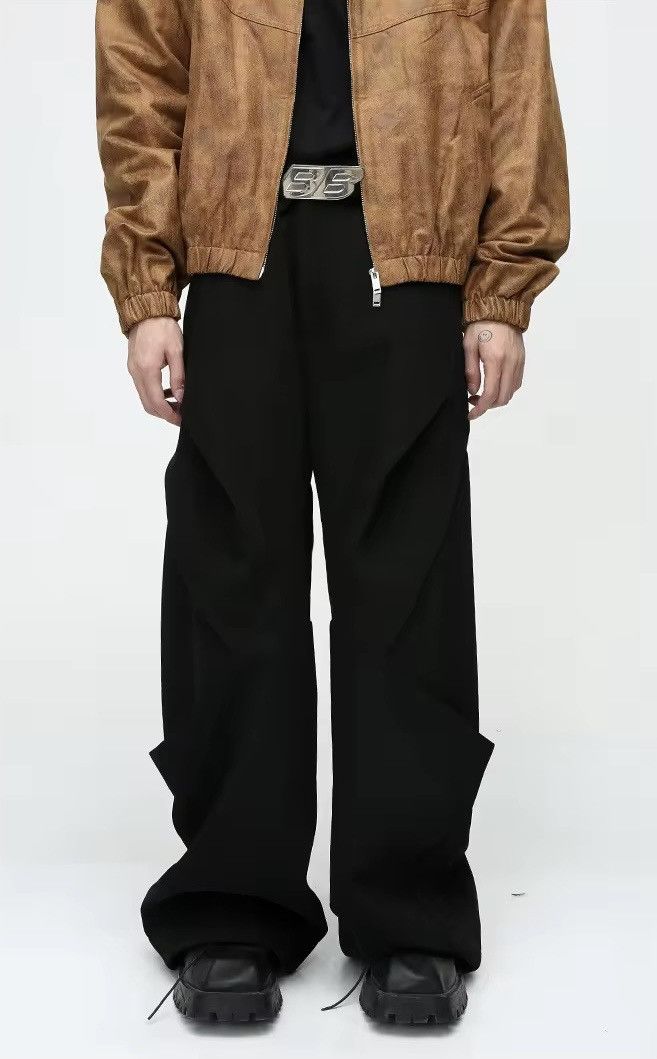 Japanese Brand × Vintage Heavy design pleated micro flare casual baggy pants Size US 30 / EU 46 - 6 Thumbnail