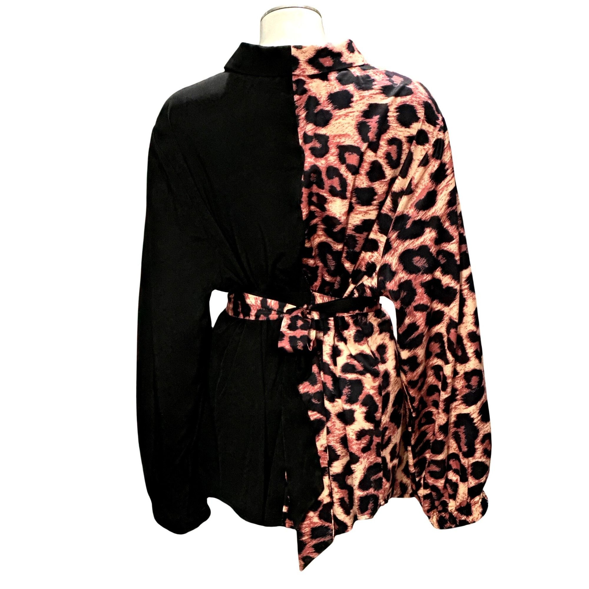 Other CCC Half Leopard Half Black Block Mini Shirt Dress Size 3XL Size 3XL / US 20-22 - 3 Thumbnail