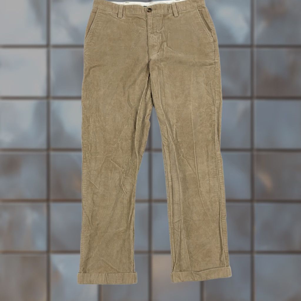 Vintage LL Bean Pants Mens 34x32 Brown Corduroy Casual Flat Front Classic Straight Preppy Button Zip BROWN Linen? Size US 34 / EU 50 - 1 Thumbnail