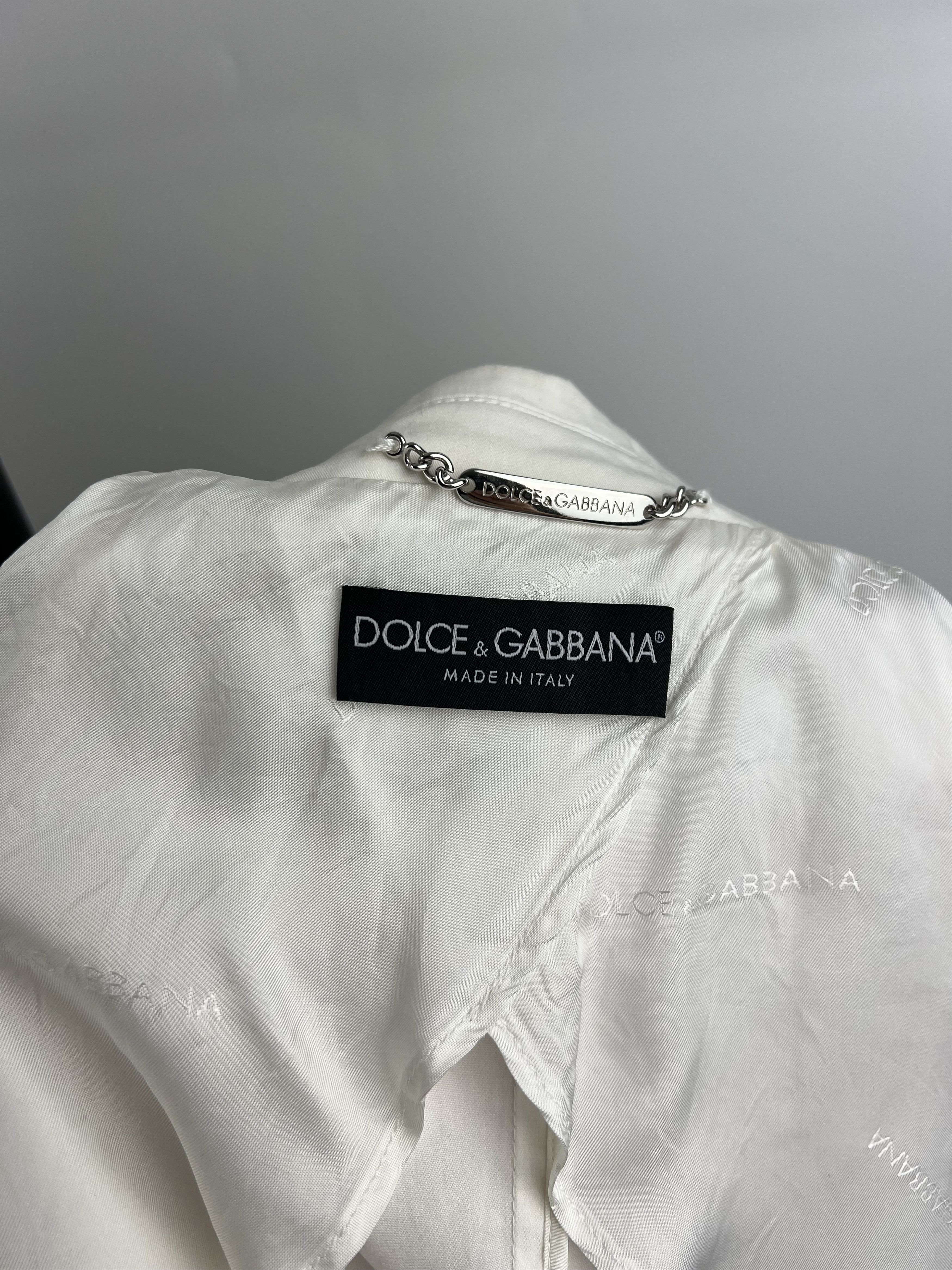 Dolce & Gabbana Dolce Gabbana Women's White Cotton Silk Suit Size IT42 Size M / US 6-8 / IT 42-44 - 11 Thumbnail