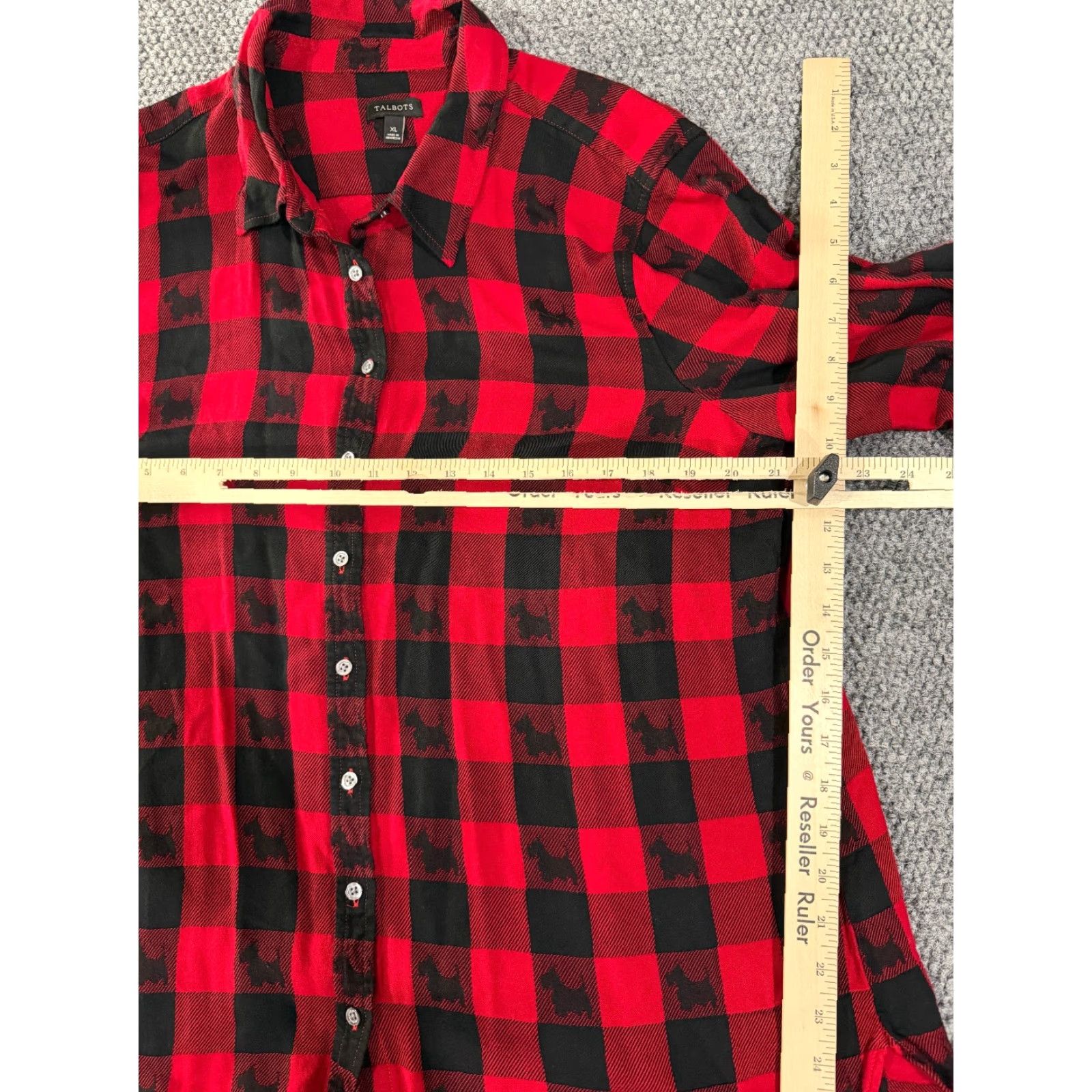 Talbots Talbots Shirt Womens XL red black plaid Scottie dog long sleeve Button-Up Casual Shirt Size XL / US 12-14 / IT 48-50 - 4 Thumbnail