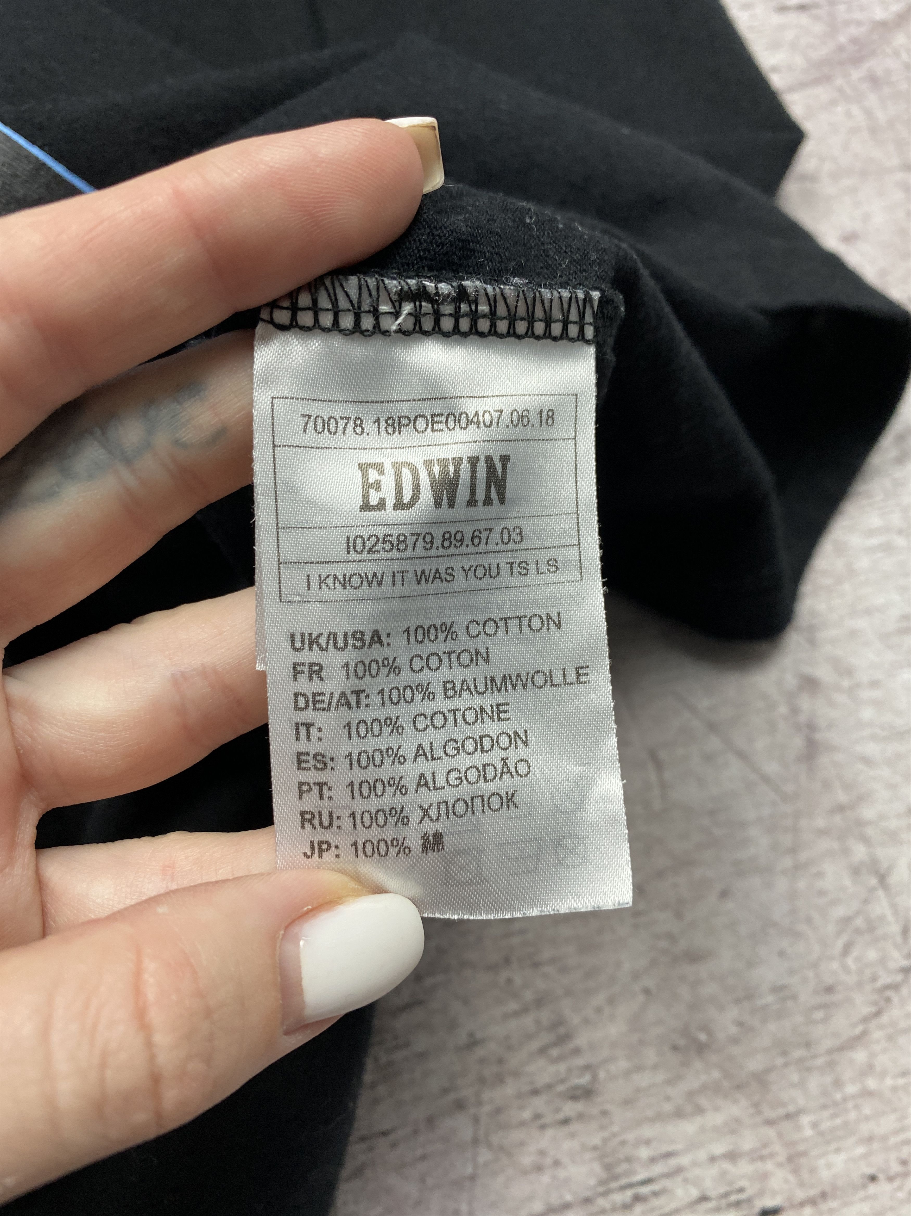 Edwin × Vintage Edwin Vintage Mens Long Sleeve T-Shirt Size US S / EU 44-46 / 1 - 7 Thumbnail