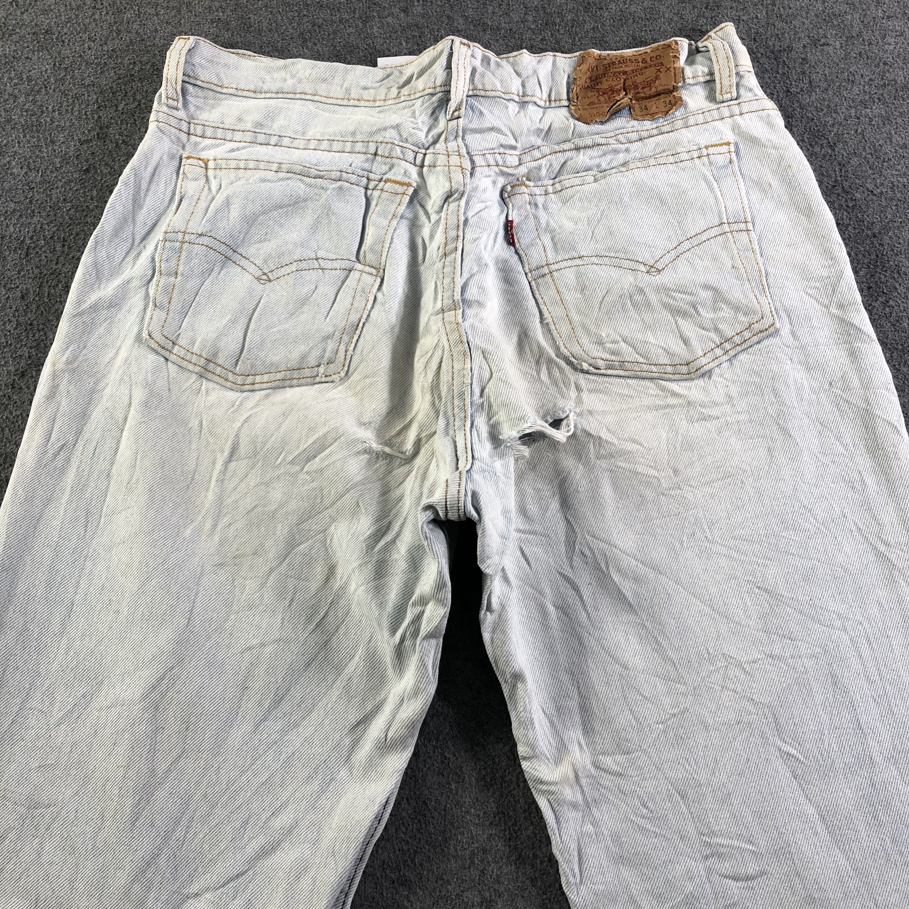 Levi's 90s Vintage Light Wash Levis 510 Jeans-J3966 Size US 32 / EU 48 - 4 Thumbnail
