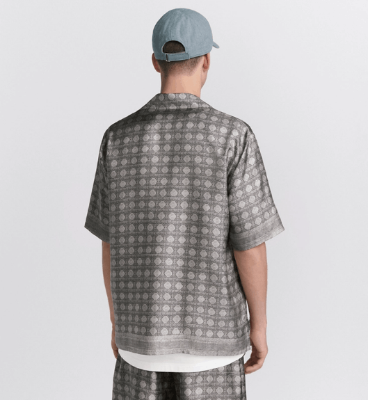 Dior o1w1db11225 493C51 Cannage Short-Sleeved Shirt in Gray Size US M / EU 48-50 / 2 - 5 Thumbnail