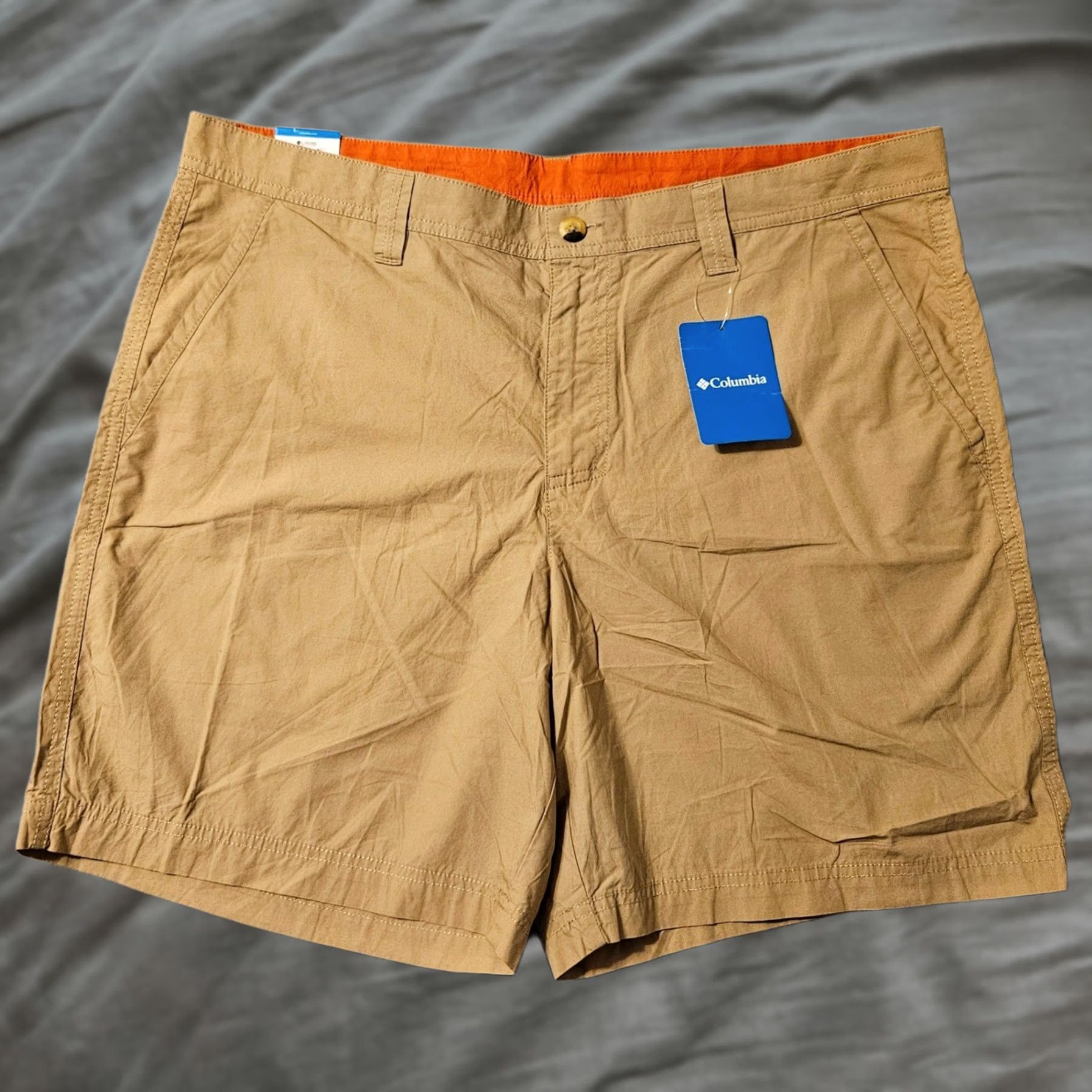 Vintage Columbia Washed Out Shorts Mens 38 x 8 Brown Flat Front Comfort Outdoor Fishing Chino Shirt Size US 36 / EU 52 - 1 Thumbnail