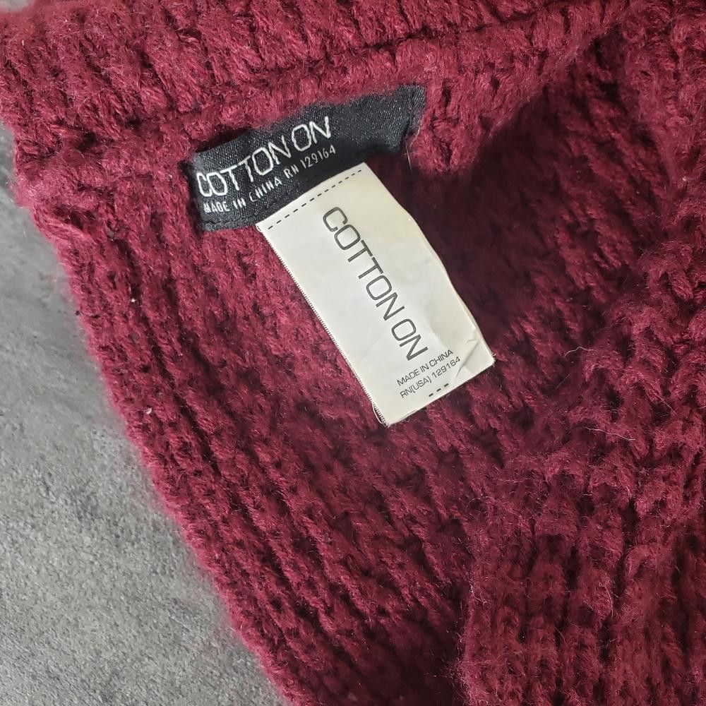 Cotton On Burgundy Classic CO Infinity Scarf Size ONE SIZE - 4 Thumbnail