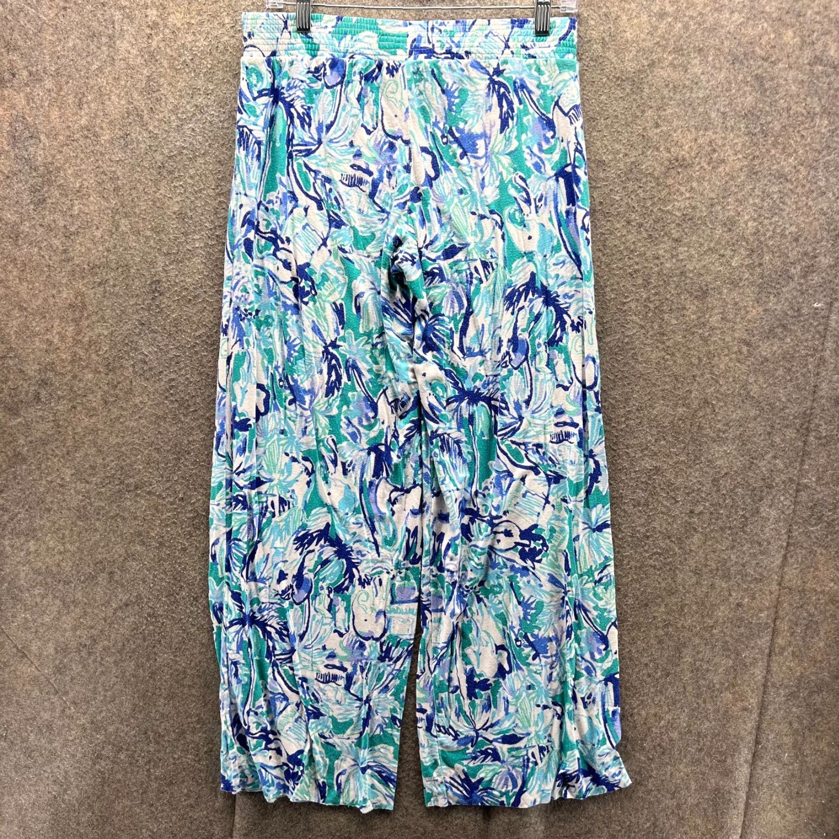 Lilly Pulitzer Lilly Pulitzer Pants Womens Small Blue Abstract White Tropical Floral Wide Leg Shorts? Size 28" / US 6 / IT 42 - 2 Thumbnail