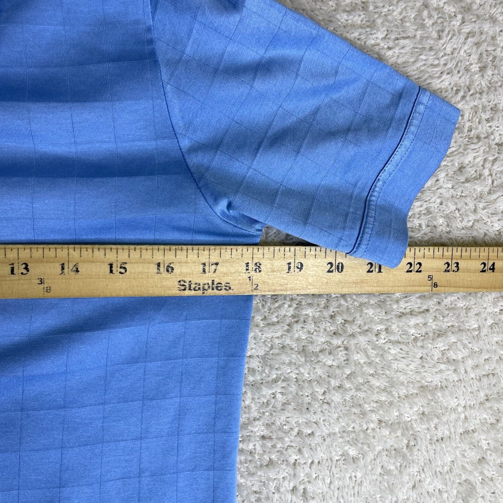 Vintage VINTAGE Difini Polo Mens 36 Small Light Blue Knit Polo 60s Mod Cotton Polyester Blend Check Short Sleeve Collared Shirts Mens (60s, 50s, Rockabilly) Size US S / EU 44-46 / 1 - 7 Thumbnail