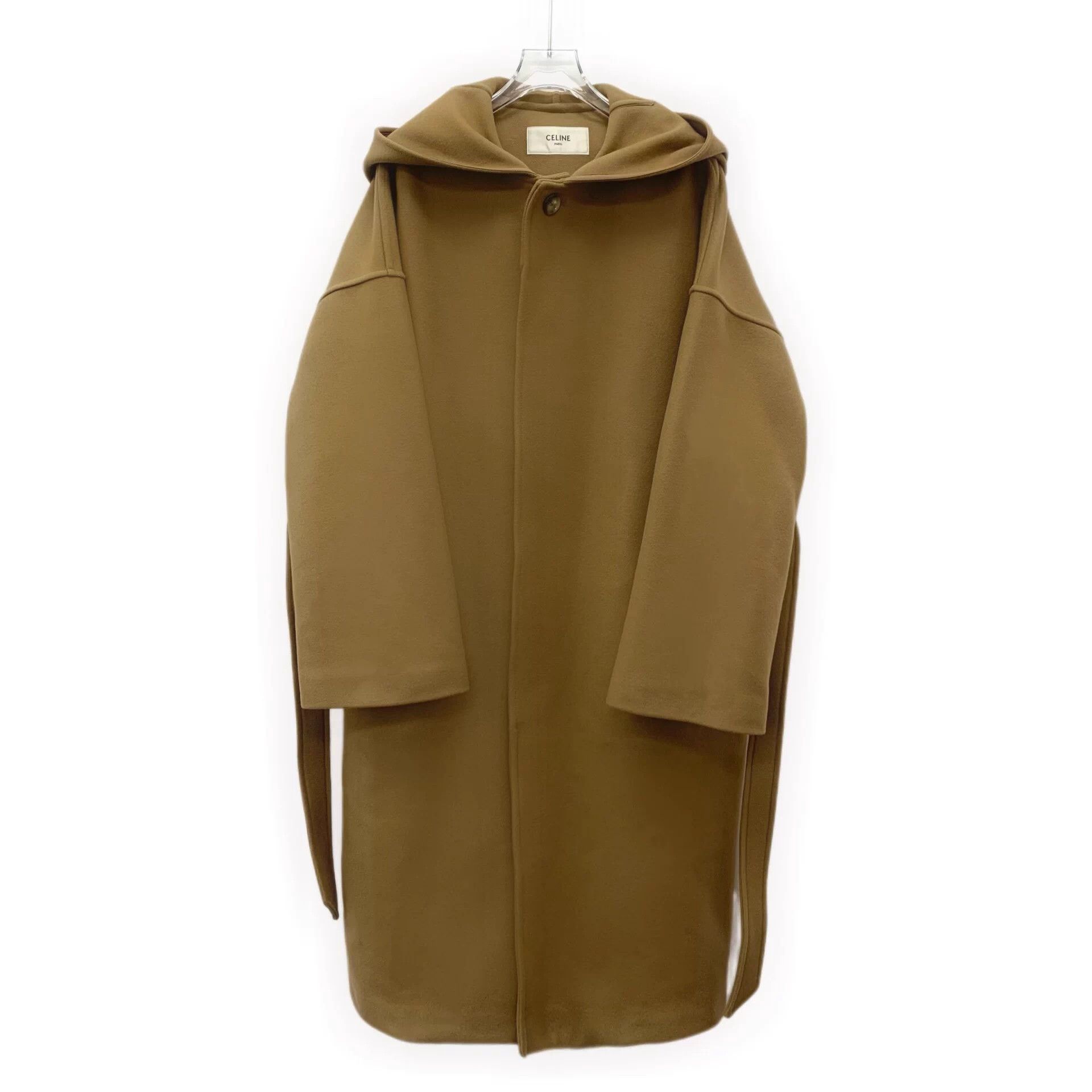 Celine Celine Hooded Long-Sleeved Bathrobe-Style Belted Coat, Size S / US 4 / IT 40 - 1 Thumbnail