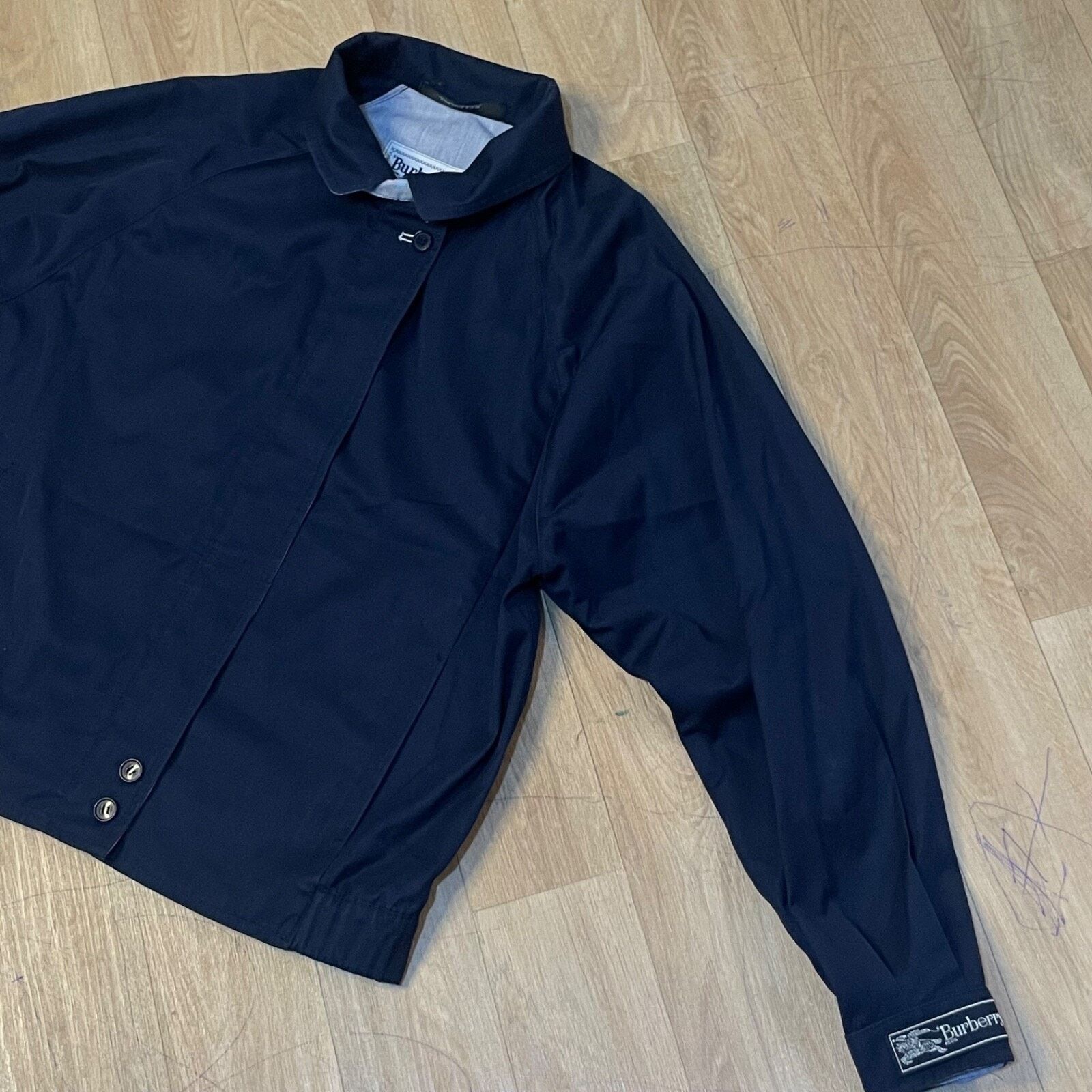 Burberry VINTAGE BURBERRY Bomber Jacket winter COAT cotton BLUE NAY Size M / US 6-8 / IT 42-44 - 8 Thumbnail