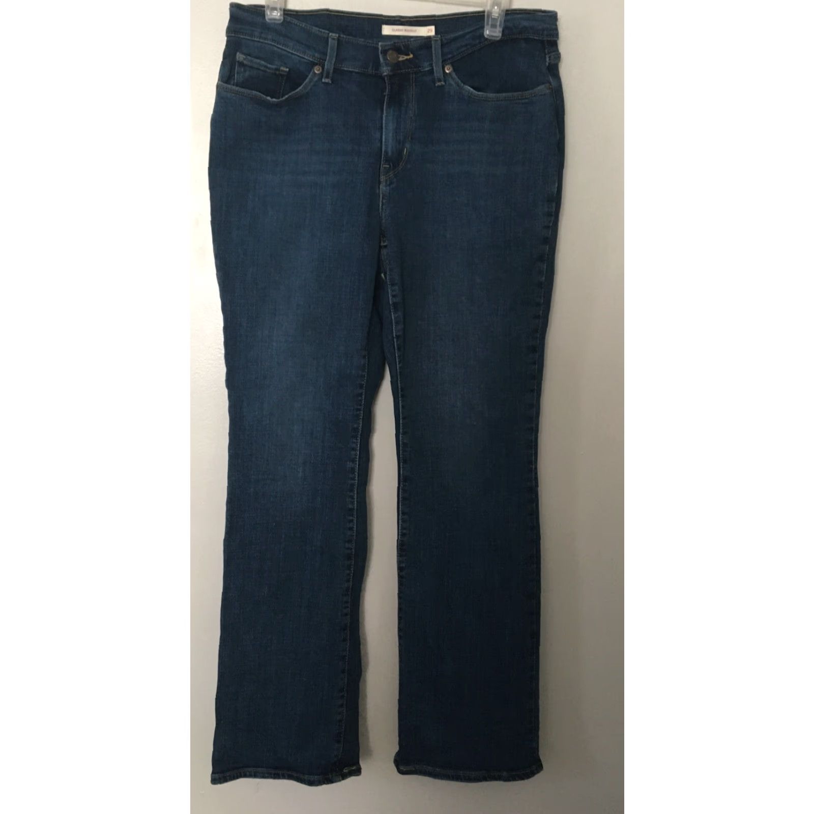 Levi's LEVI'S Jeans Women's Size 29 Bootcut Denim Blue Stretch Regular 5-Pocket Dark EUC Size 29" - 4 Thumbnail