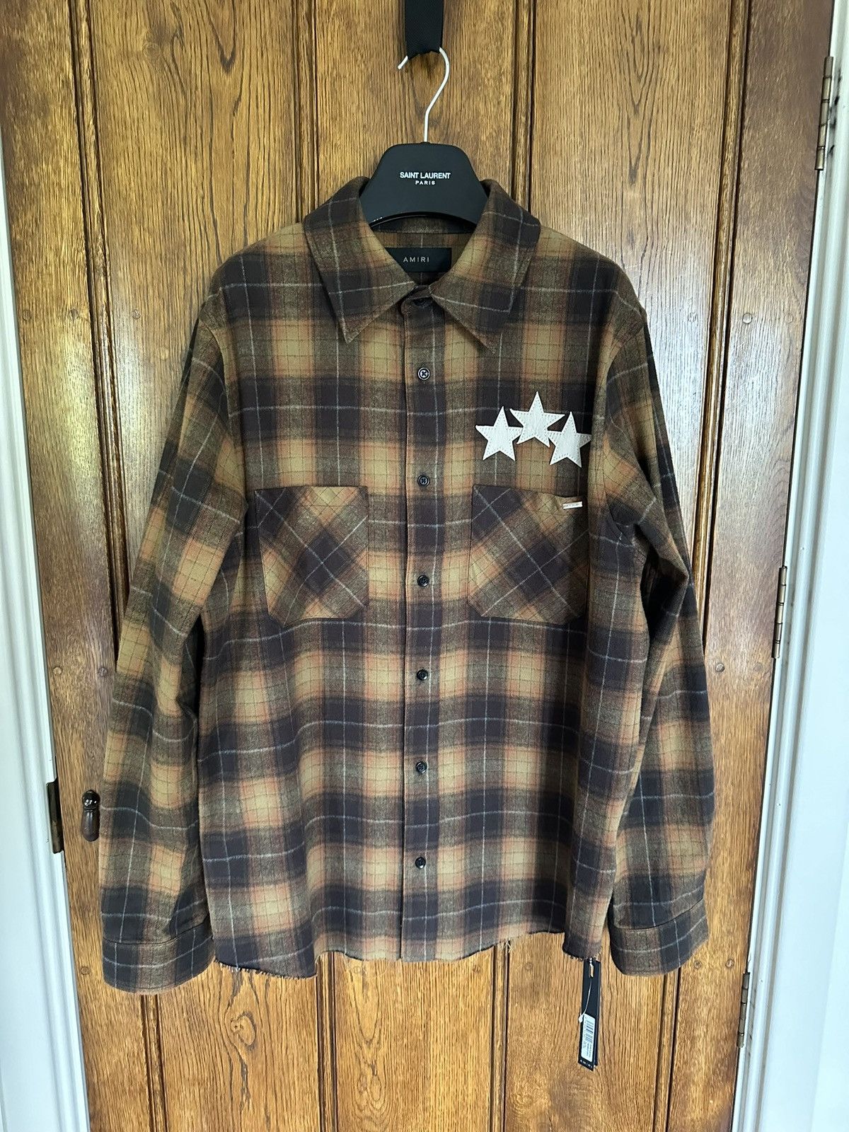 Amiri $890 Amiri leather star flannel shirt chai tea $890 🤑 Size US M / EU 48-50 / 2 - 2 Thumbnail