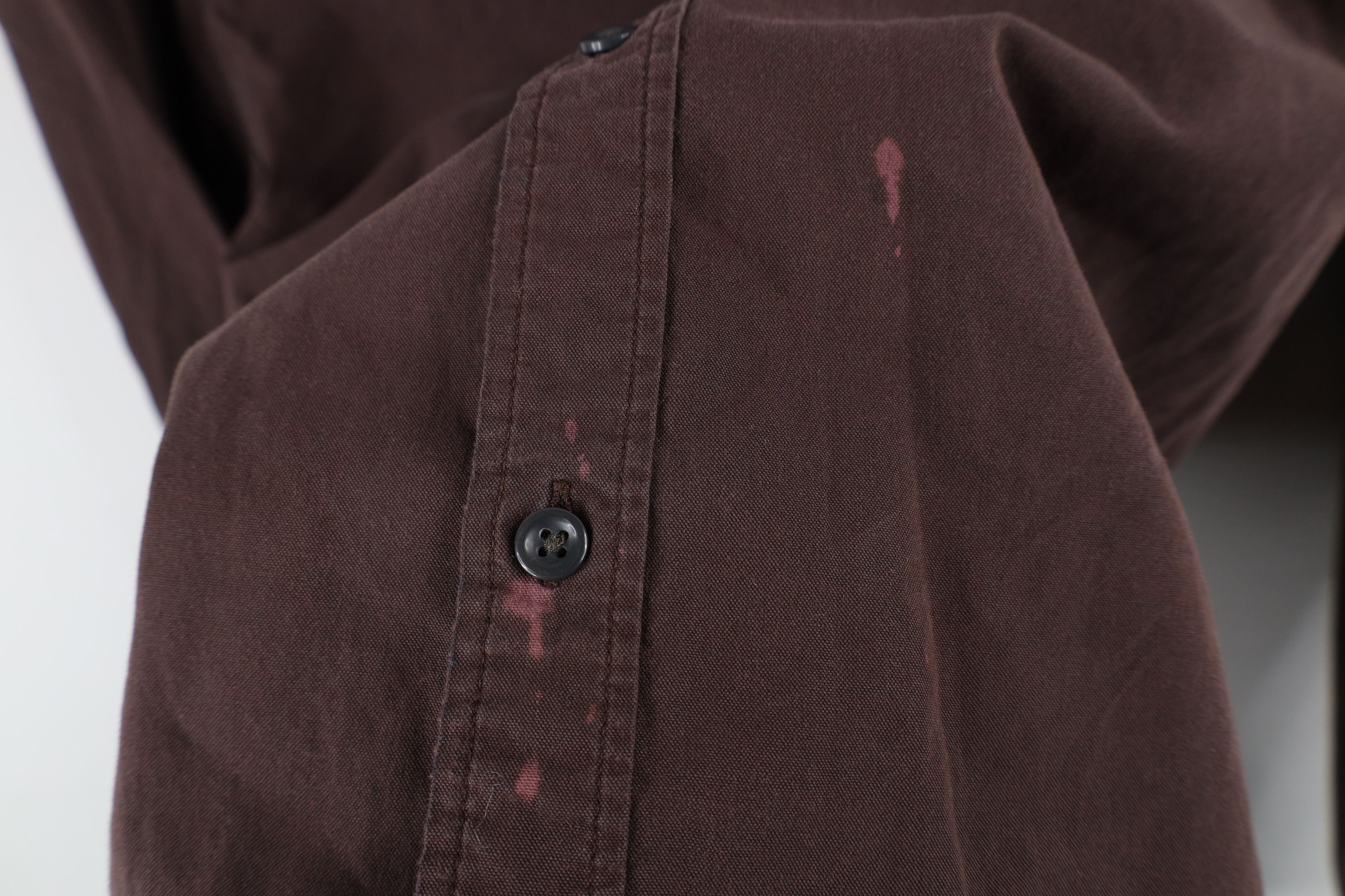 Allsaints × Vintage AllSaints Fit Distressed Collared Button Down Shirt Brown Size US M / EU 48-50 / 2 - 5 Thumbnail