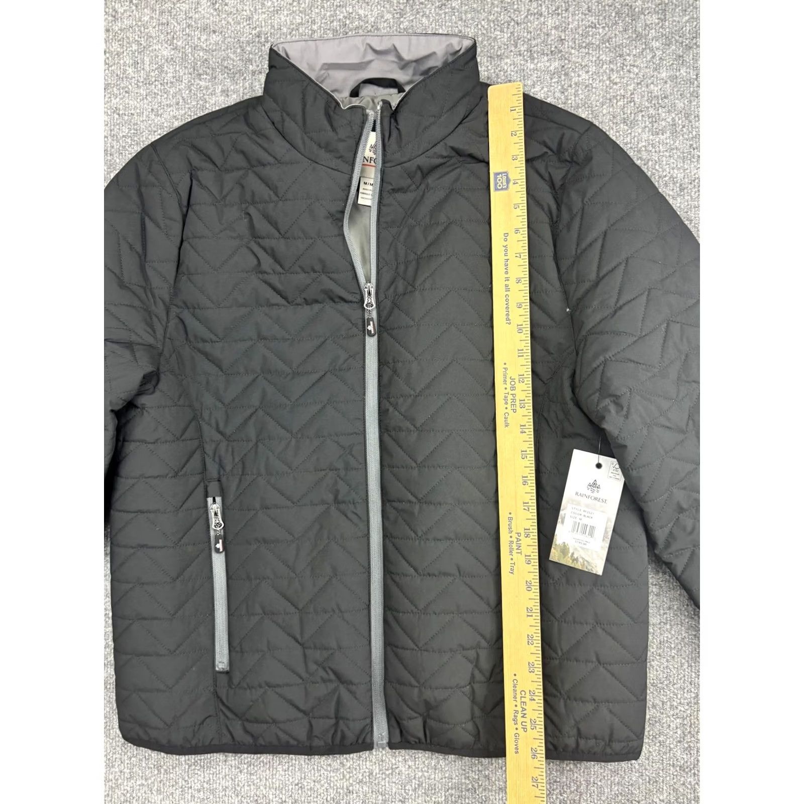 Vintage Rainforest Jacket Mens M Black Quilted Insulated Full Zip Pockets RF2521 Size US M / EU 48-50 / 2 - 4 Thumbnail