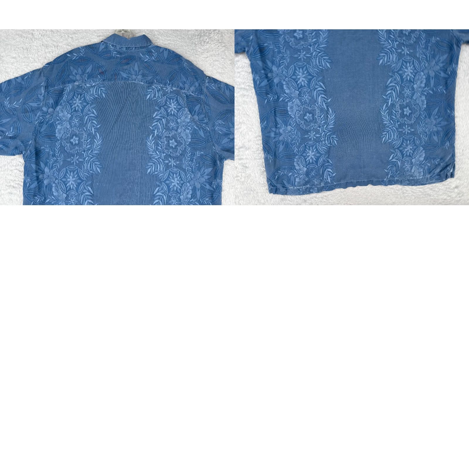 Tommy Bahama Tommy Bahama Shirt Men Large Blue Wood Button Up 100% Silk Floral Leaf Beach Size US L / EU 52-54 / 3 - 9 Thumbnail