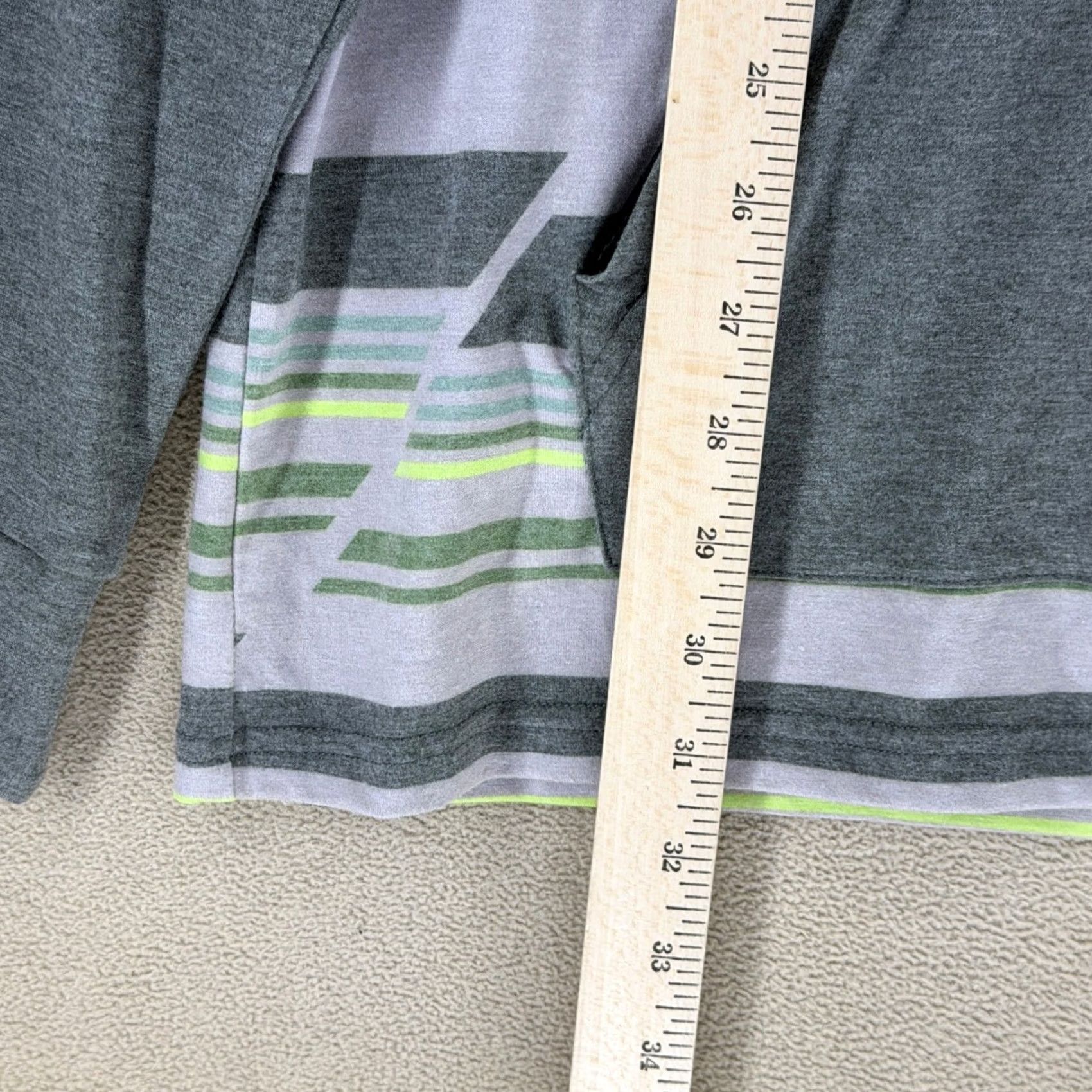 4SDESIGNS Belong Designs Hoodie Mens XXL Gray Striped Pullover Long Sleeve Pockets Hooded Lightweight Crew Neck Zipper Logo Size US XXL / EU 58 / 5 - 7 Thumbnail