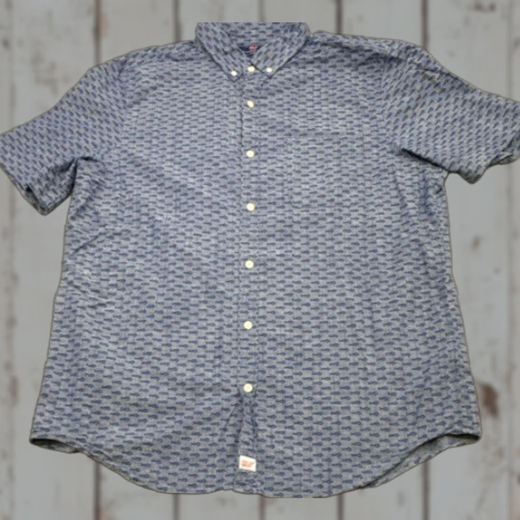 Vineyard Vines Vineyard Vines Murray Shirt Men's L Short Sleeve Button-Up Blue Fish Pattern Size US L / EU 52-54 / 3 - 1 Thumbnail