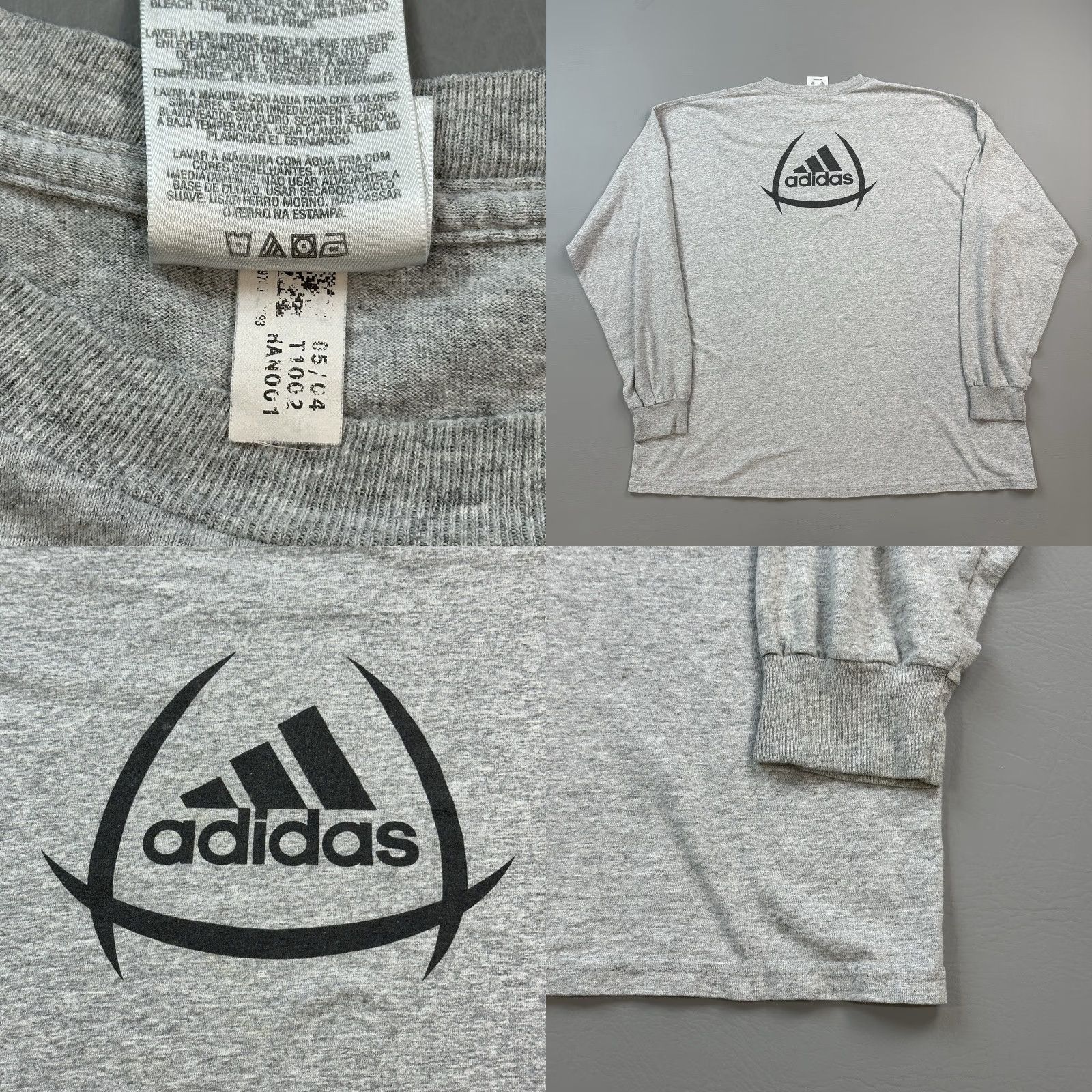 Adidas VINTAGE adidas Soccer Shirt Mens XL Gray Long Sleeve CASL Shootout Logo Y2K Size US XL / EU 56 / 4 - 8 Thumbnail