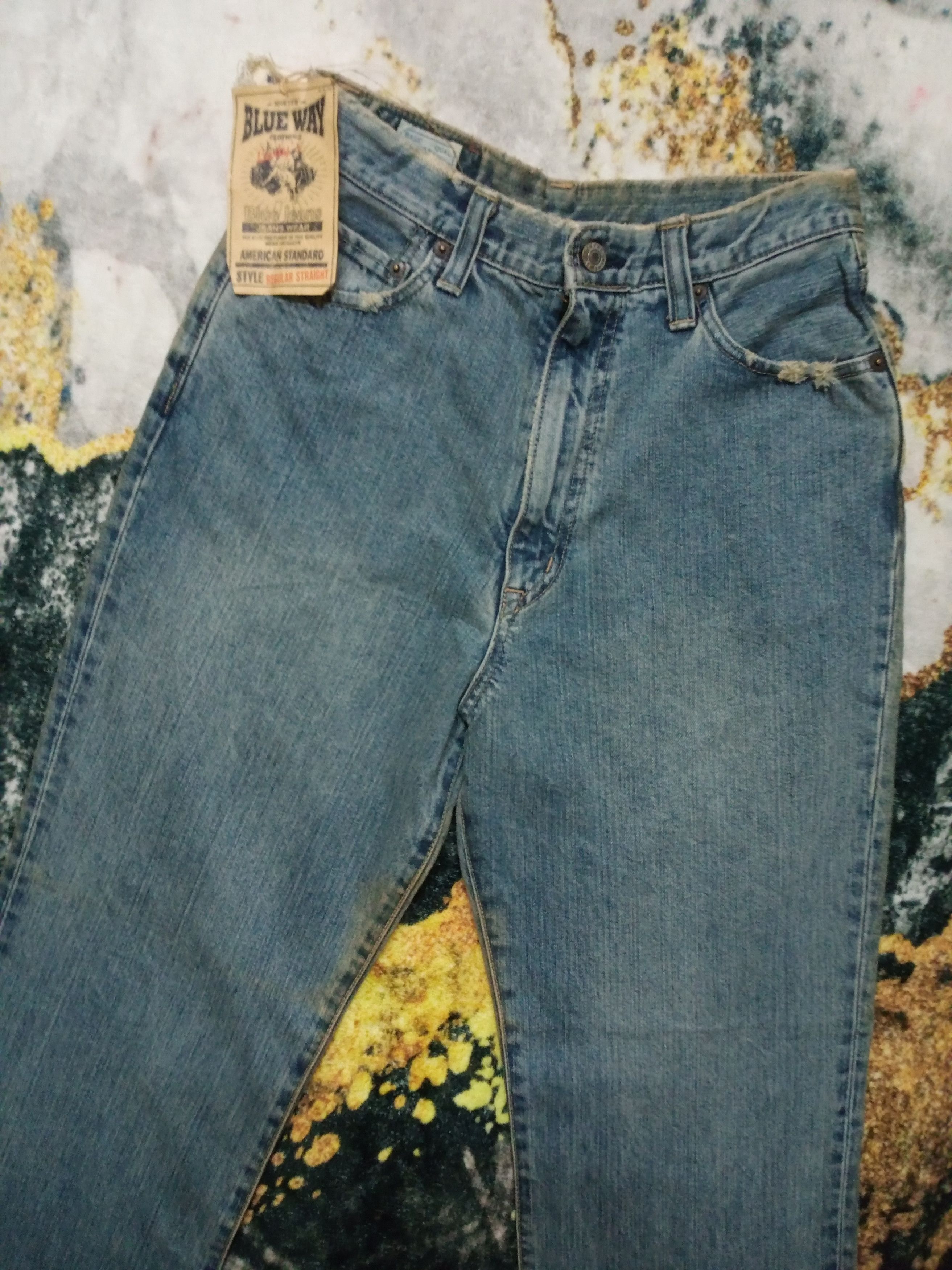 If Six Was Nine × Japanese Brand × Vintage Rare Vintage BlueWay Distressed Denim Pants Size 28" / US 6 / IT 42 - 6 Thumbnail