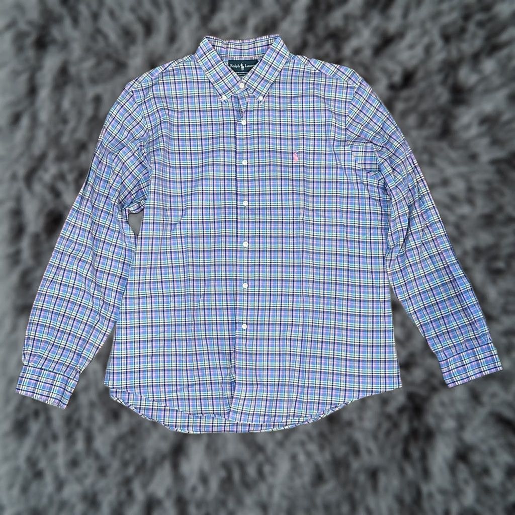 Ralph Lauren Ralph Lauren Button-Up Shirt XL Long Sleeve - Blue, Custom Fit, Men’s Regular, Cotton, Plaid, Preowned Size US XL / EU 56 / 4 - 1 Thumbnail
