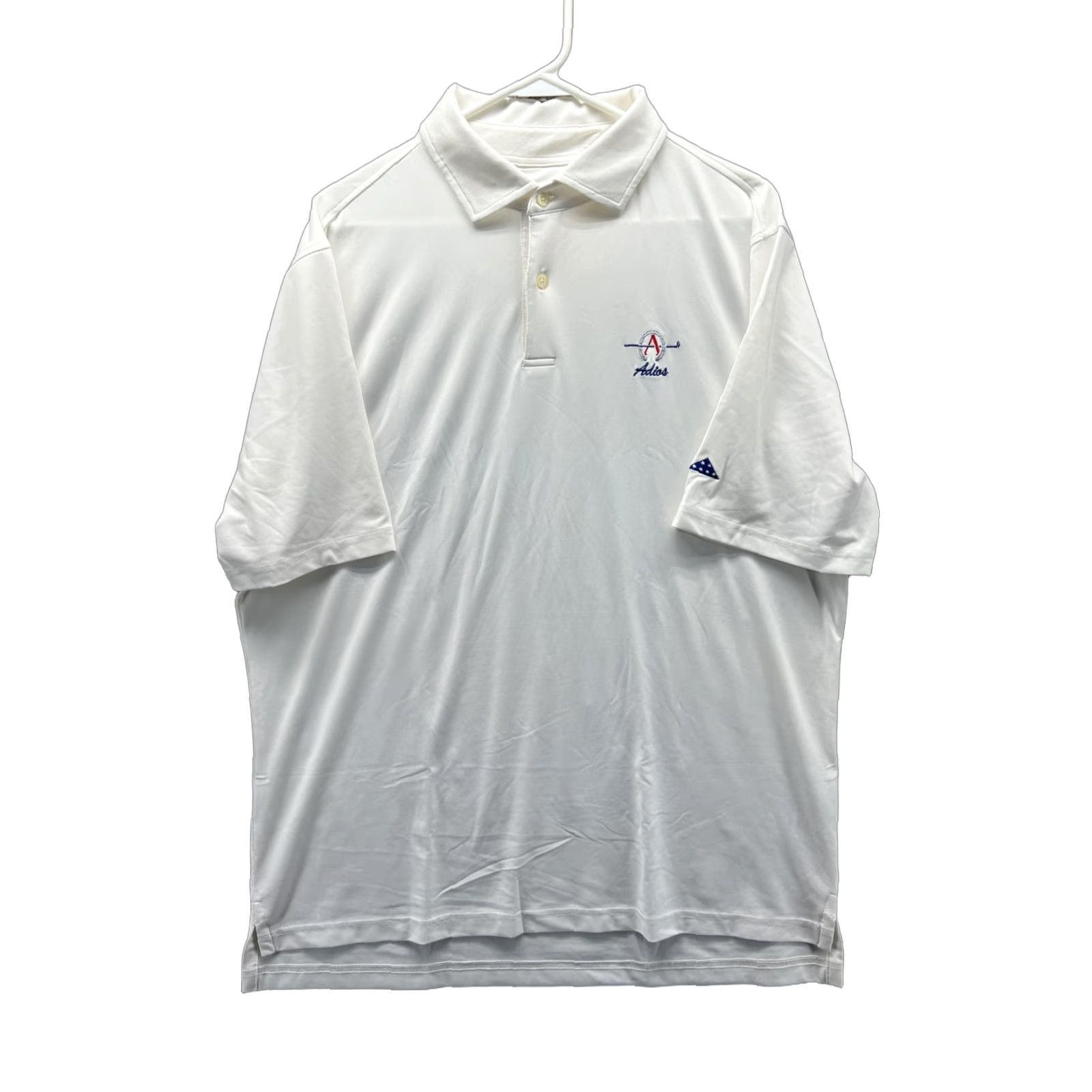 Vintage FG Tech Golf Polo Shirt Mens Large White Short Sleeve Adios Logo Made In USA Size US L / EU 52-54 / 3 - 1 Thumbnail
