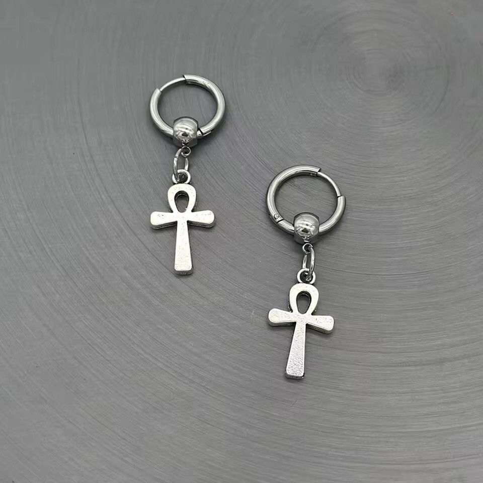 Jewelry Y2K Hoop Cross Dangle Earrings Size ONE SIZE - 2 Thumbnail