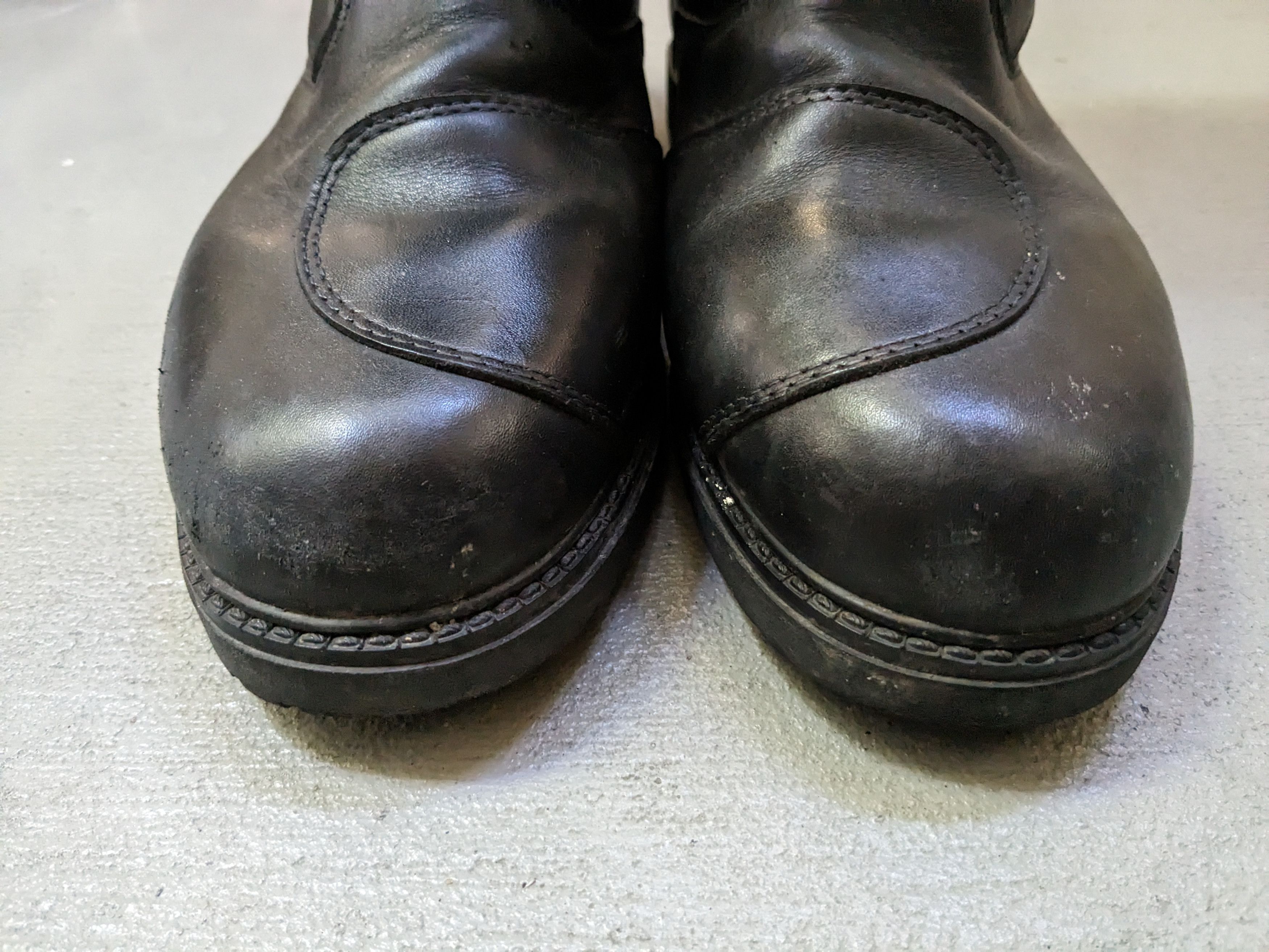 Vintage Moto Boots Black 12.5 Leather Biker Moto Rubber Italy Size US 12.5 / EU 45-46 - 2 Thumbnail