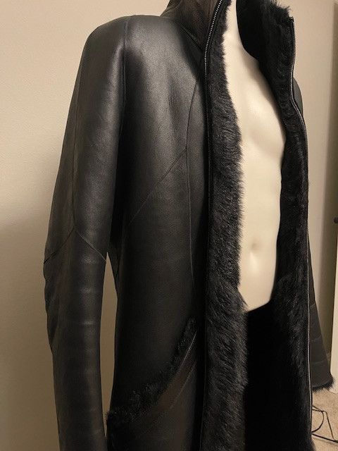 Inaisce Inaisce Leather Long Coat 100% Lambskin Long-Hair Shearling Size US XL / EU 56 / 4 - 1 Thumbnail