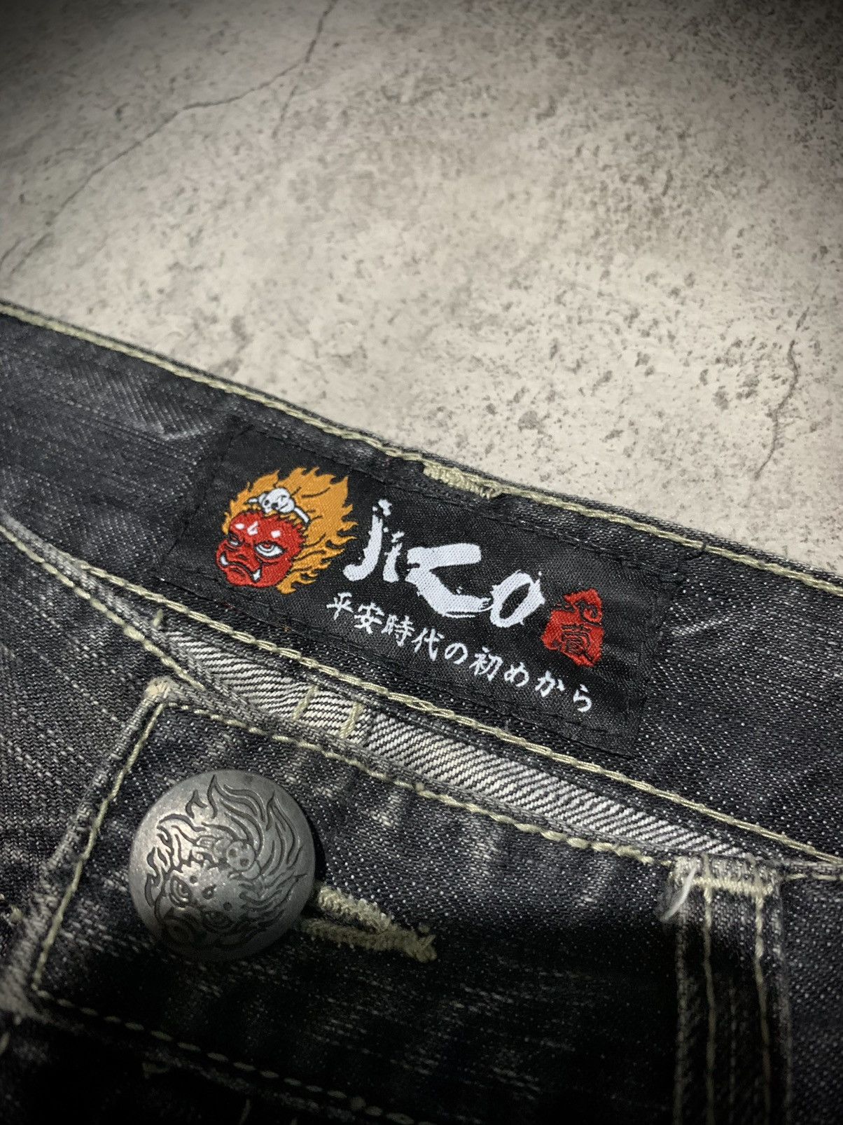 Japanese Brand Jizo bosatsu the master of hell embroidery y2k jeans Size US 31 - 11 Thumbnail