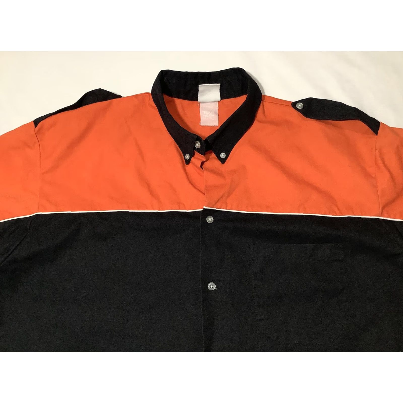Speedo VINTAGE Speed Zone Race Gear Shirt Mens 2XL Orange Black Pit Crew Racing Button Front Shirt Size US XXL / EU 58 / 5 - 2 Thumbnail