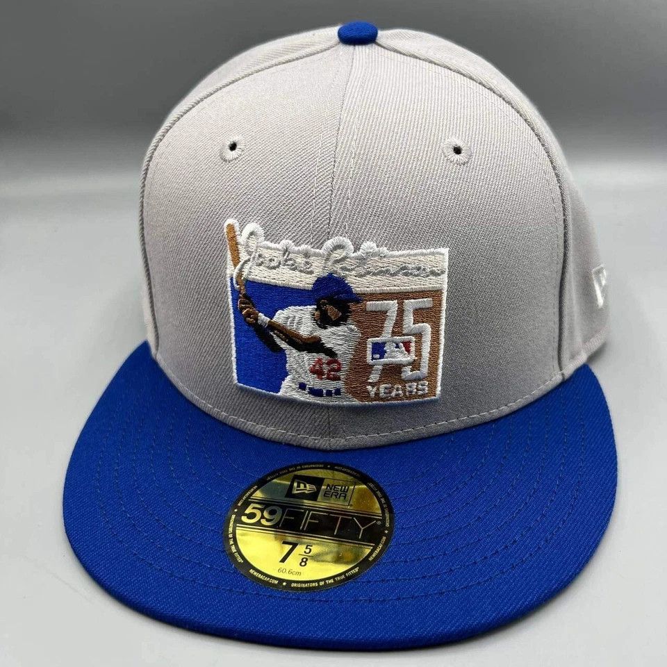 New Era Brooklyn Dodgers Jackie Robinson 42 Hat Men 7 5/8 Fitted Cap Size ONE SIZE - 3 Thumbnail