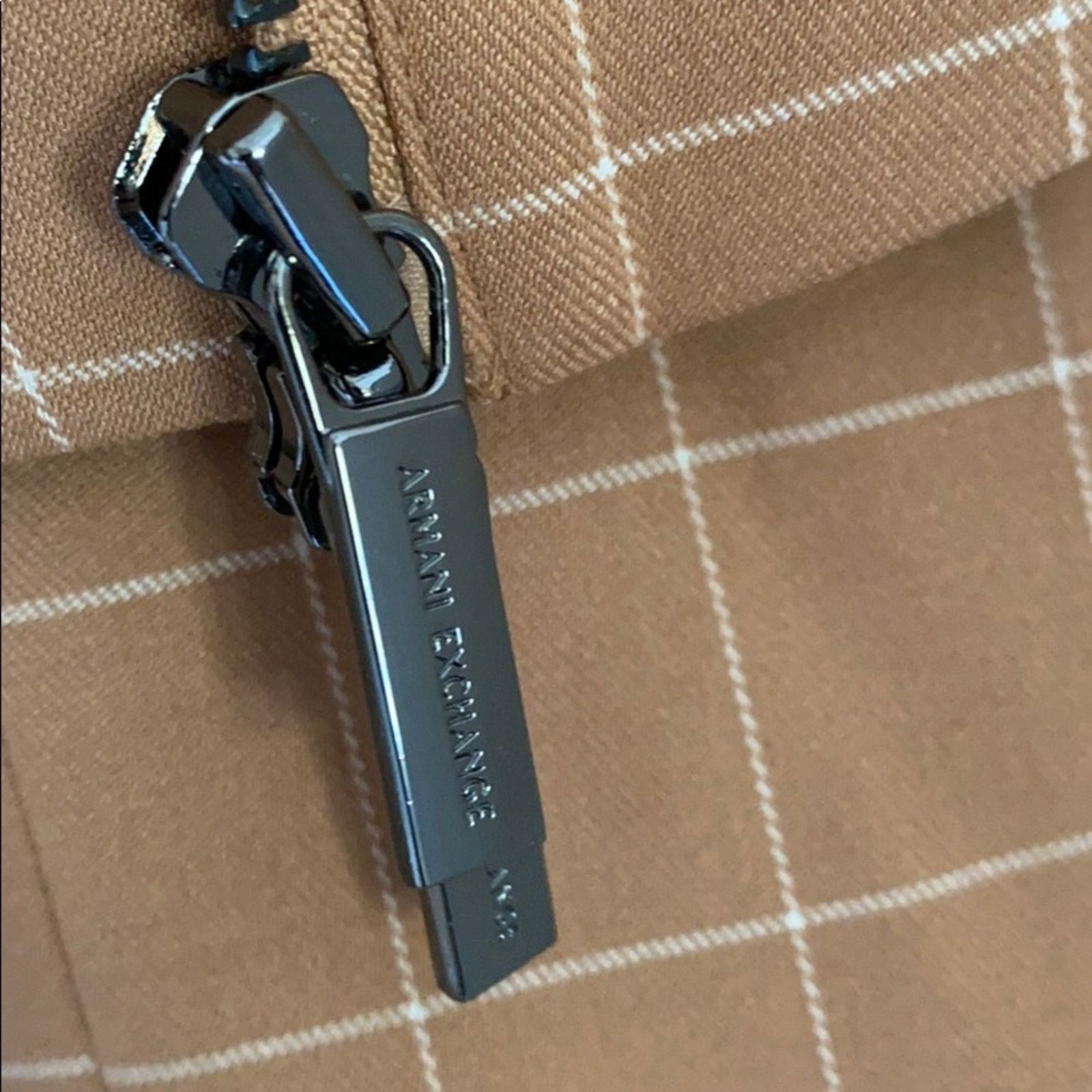 Armani Exchange Armani women’s jacket Blazer tan plaid NWT Size XL / US 12-14 / IT 48-50 - 4 Thumbnail