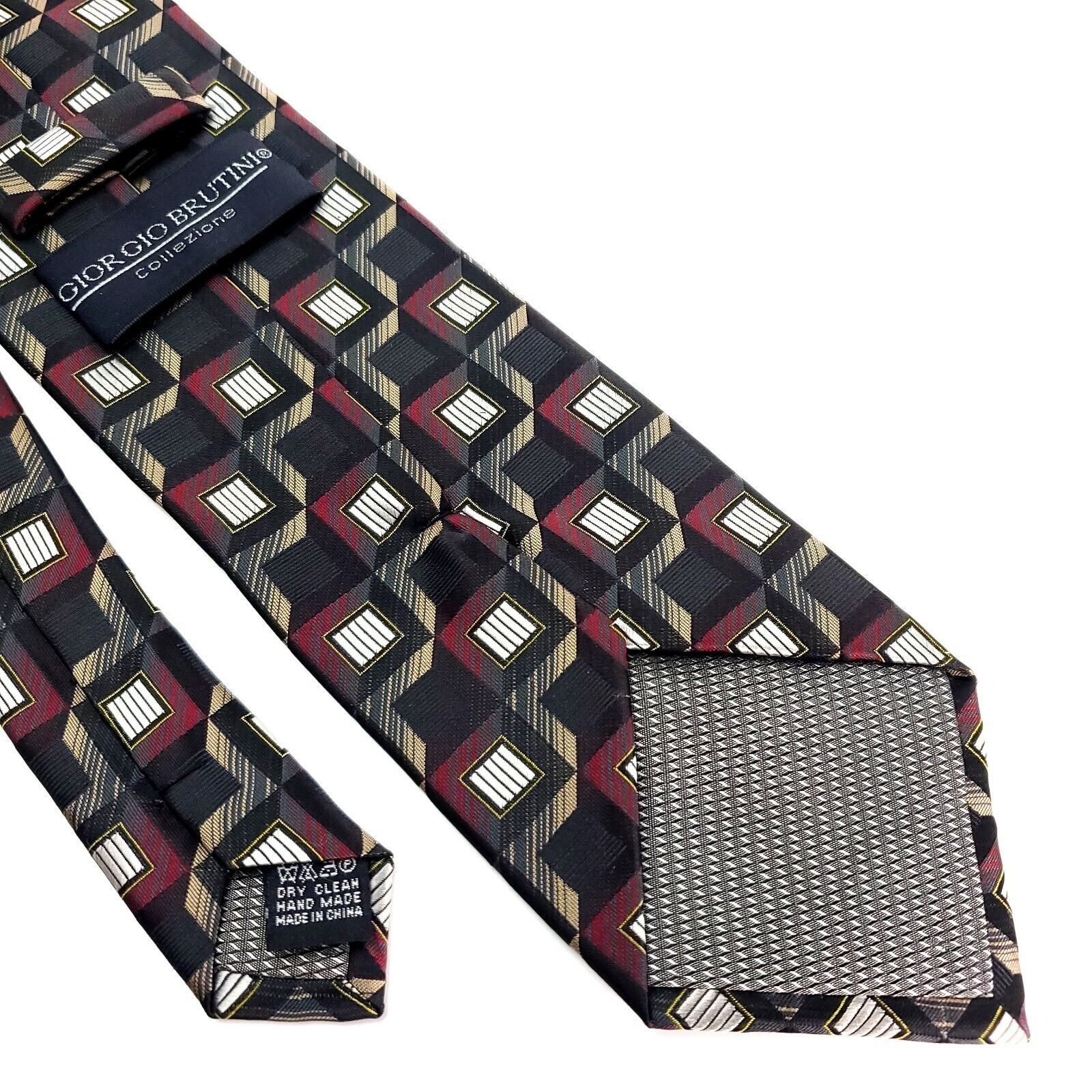 Giorgio Brutini Giorgio Brutini Polyester Tie Gray Beige Red Geometric Size ONE SIZE - 5 Thumbnail