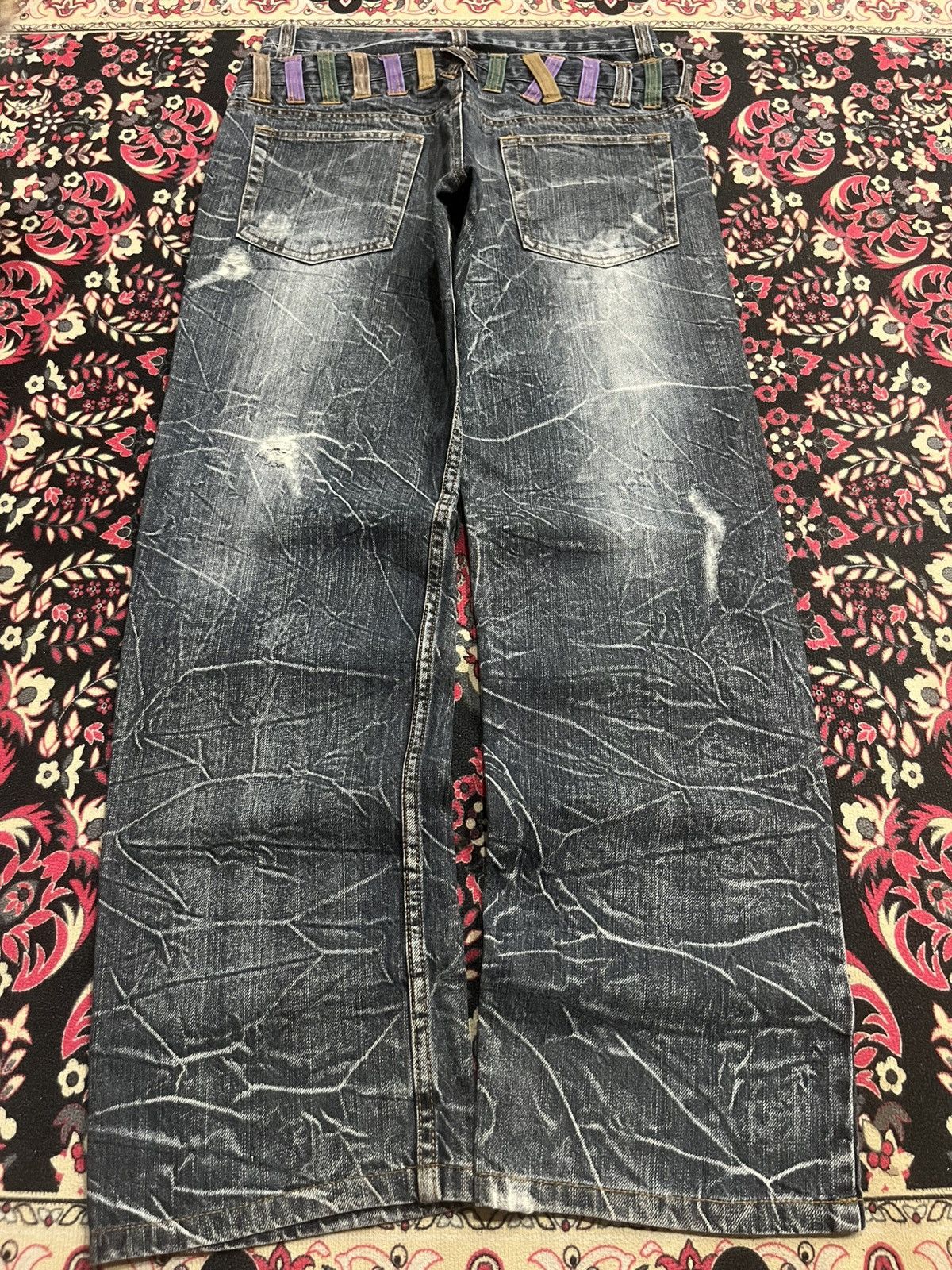 Hysteric Glamour Vintage Nylaus Double Waisted Distressed Clawmark Jeans Size US 29 - 2 Thumbnail
