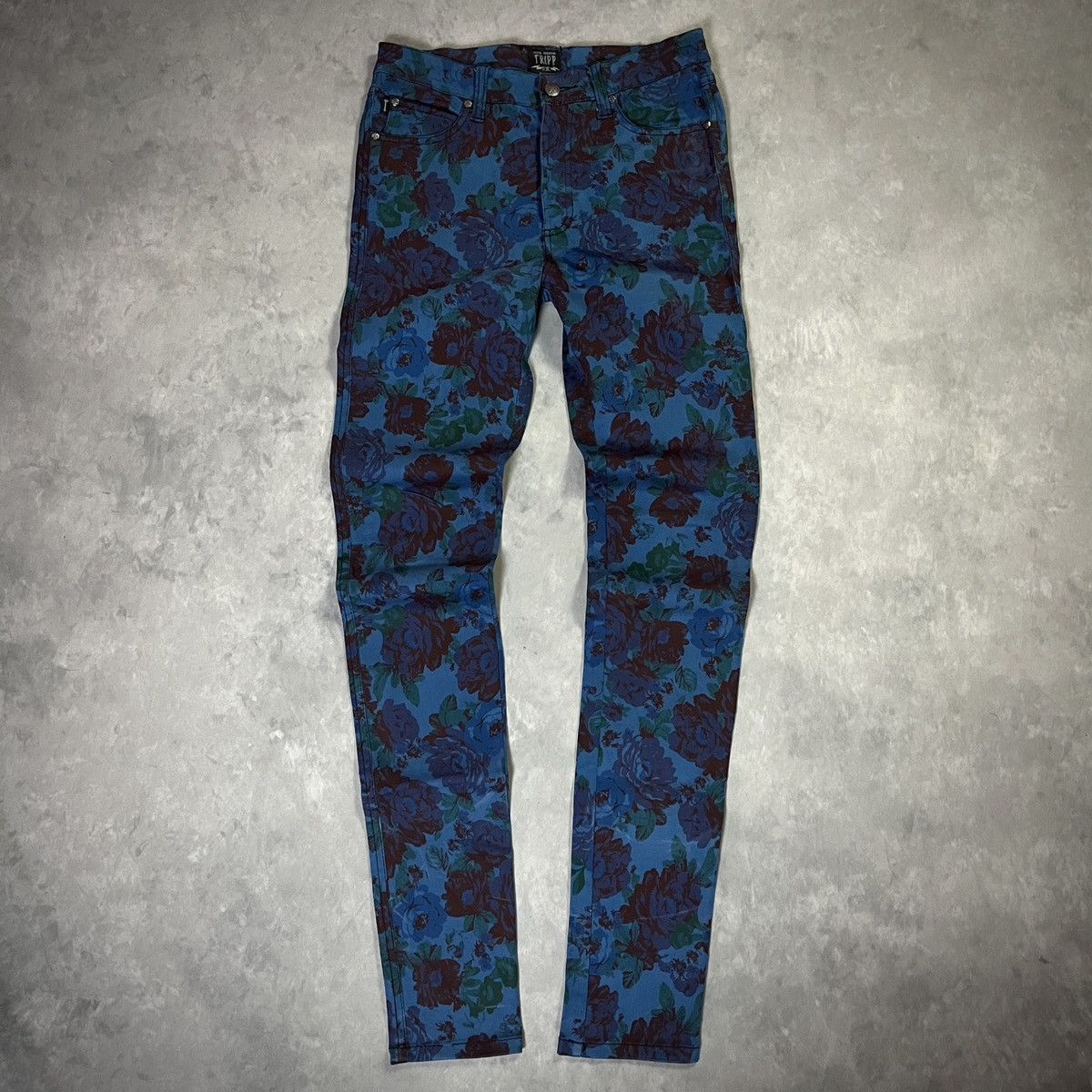 Tripp NYC Tripp NYC Archive Floral Skinny Pants Skull Rivet Punk Goth Size 27" / US 4 / IT 40 - 2 Thumbnail