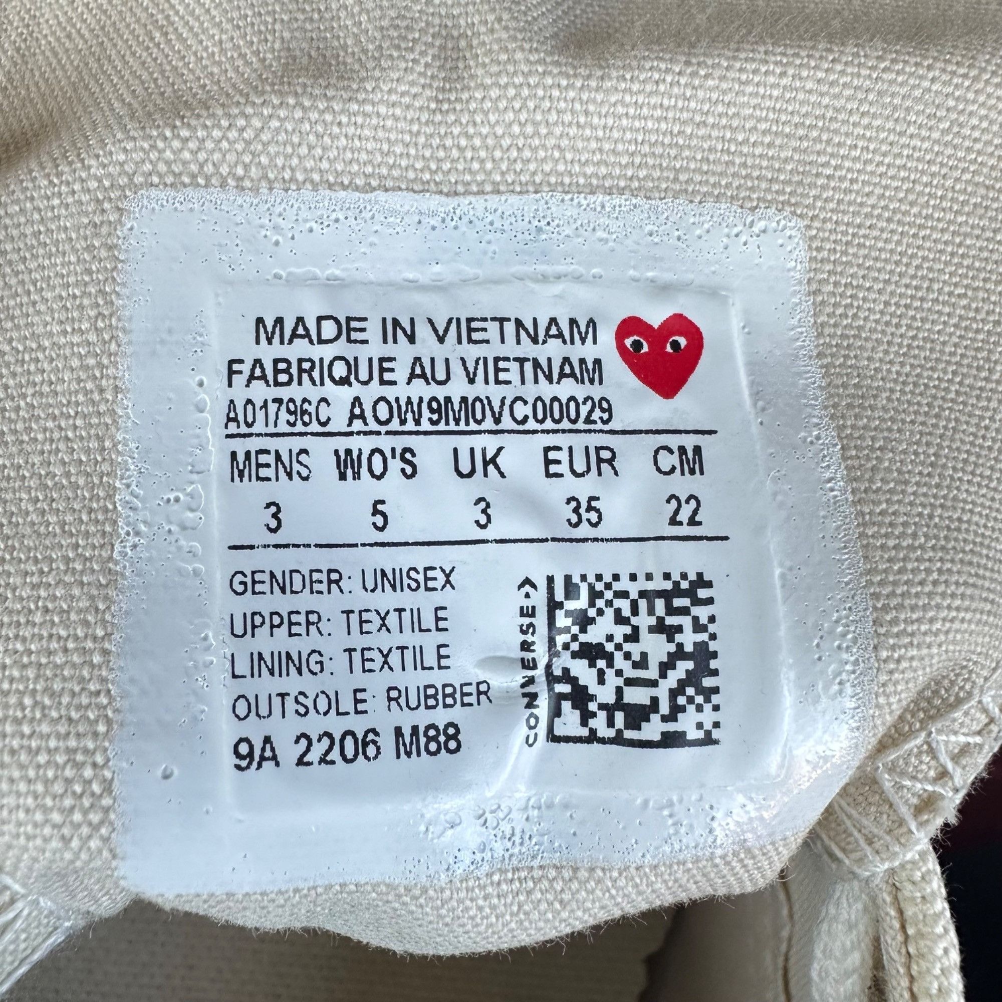 Converse ❤️CONVERSE Hearts Valentines Day Chuck Comme des Garcons Sz Size US 5 / IT 35 - 9 Thumbnail