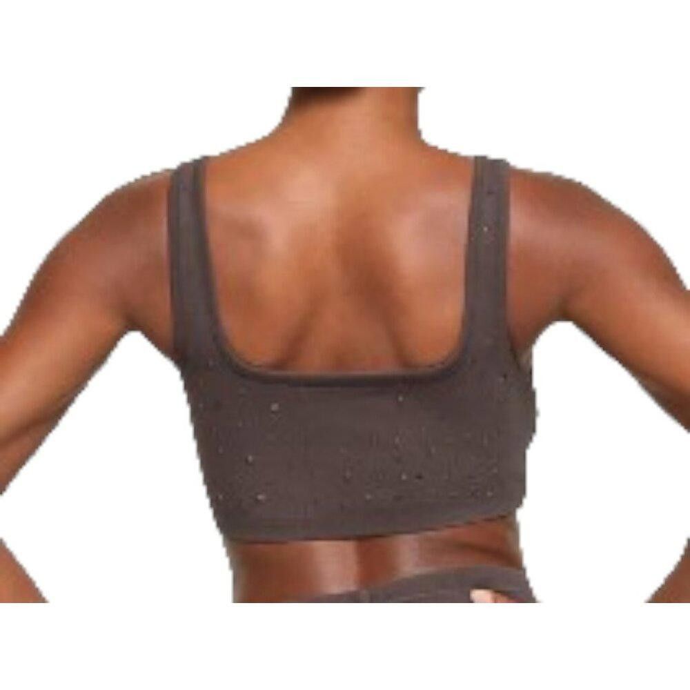 Designer SKB1711 Skims NWT Outdoor Rhinestone Bralette Grey Chalk XXS Size ONE SIZE - 4 Thumbnail