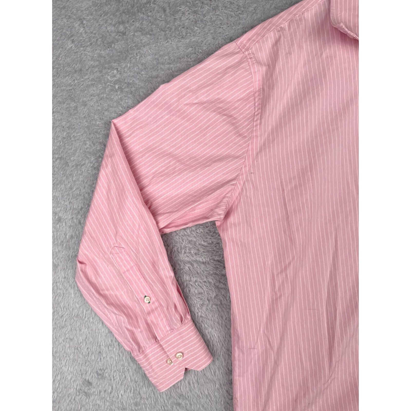Tommy Hilfiger Tommy Hilfiger Shirt Men 18 Pink Pinstripe 100% Cotton Button Up Long Sleeve Size US XXL / EU 58 / 5 - 6 Thumbnail