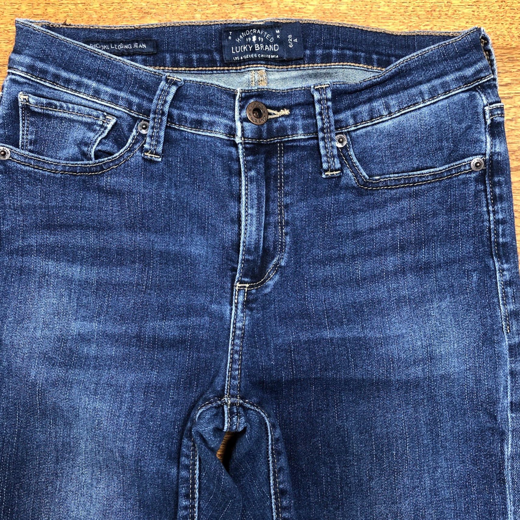 Lucky Brand Lucky Brand Brooke Legging Jeans Womens 6 29 Inseam Blue Medium Wash Skinny 5-Pocket denim stretch Casual 90s College City Size 28" / US 6 / IT 42 - 4 Thumbnail