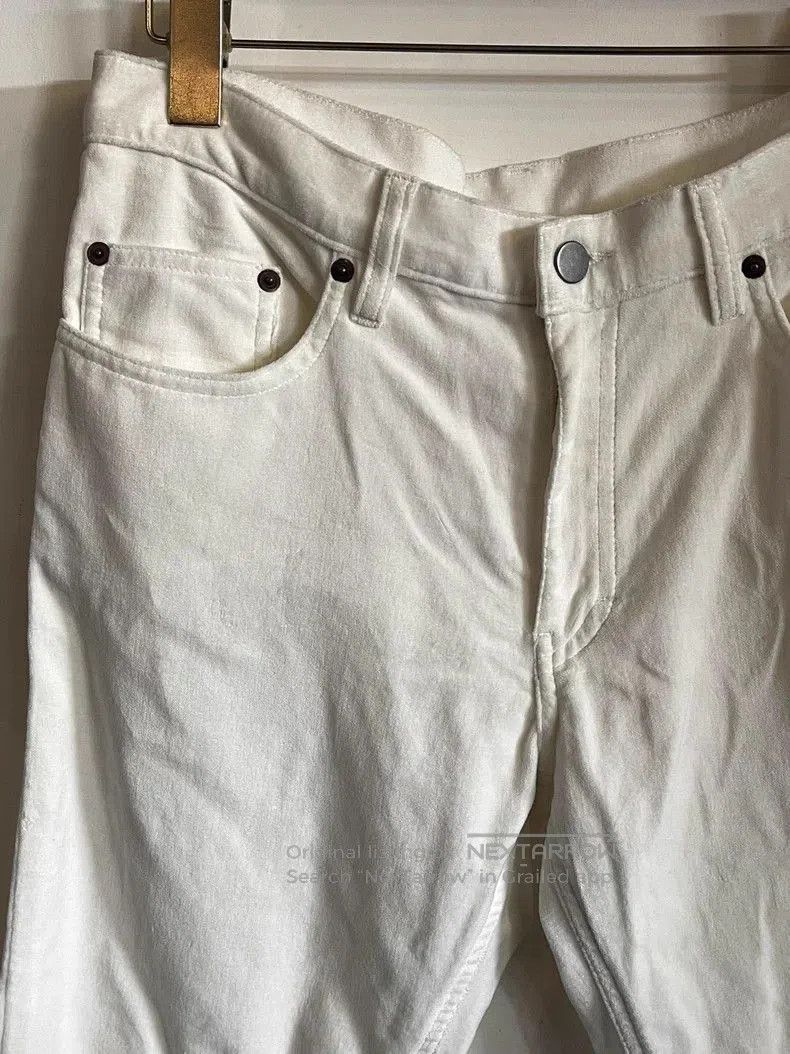 Ann Demeulemeester Ann Demeulemeester White Velvet Jeans. Size US 40 / EU 56 - 3 Thumbnail