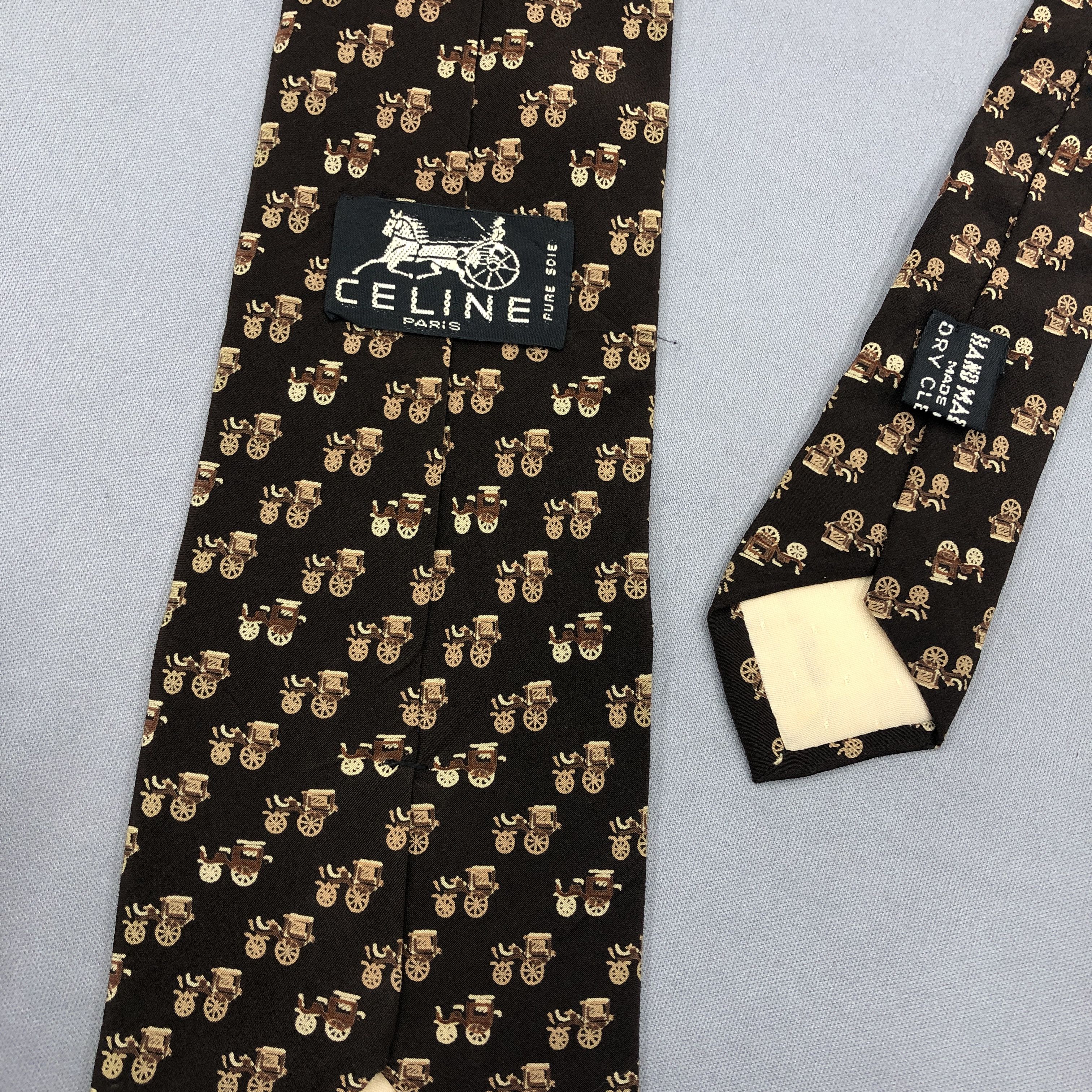 Celine Vintage Celine SILK Necktie Cravate Pure Silk Neck Tie Size ONE SIZE - 5 Thumbnail