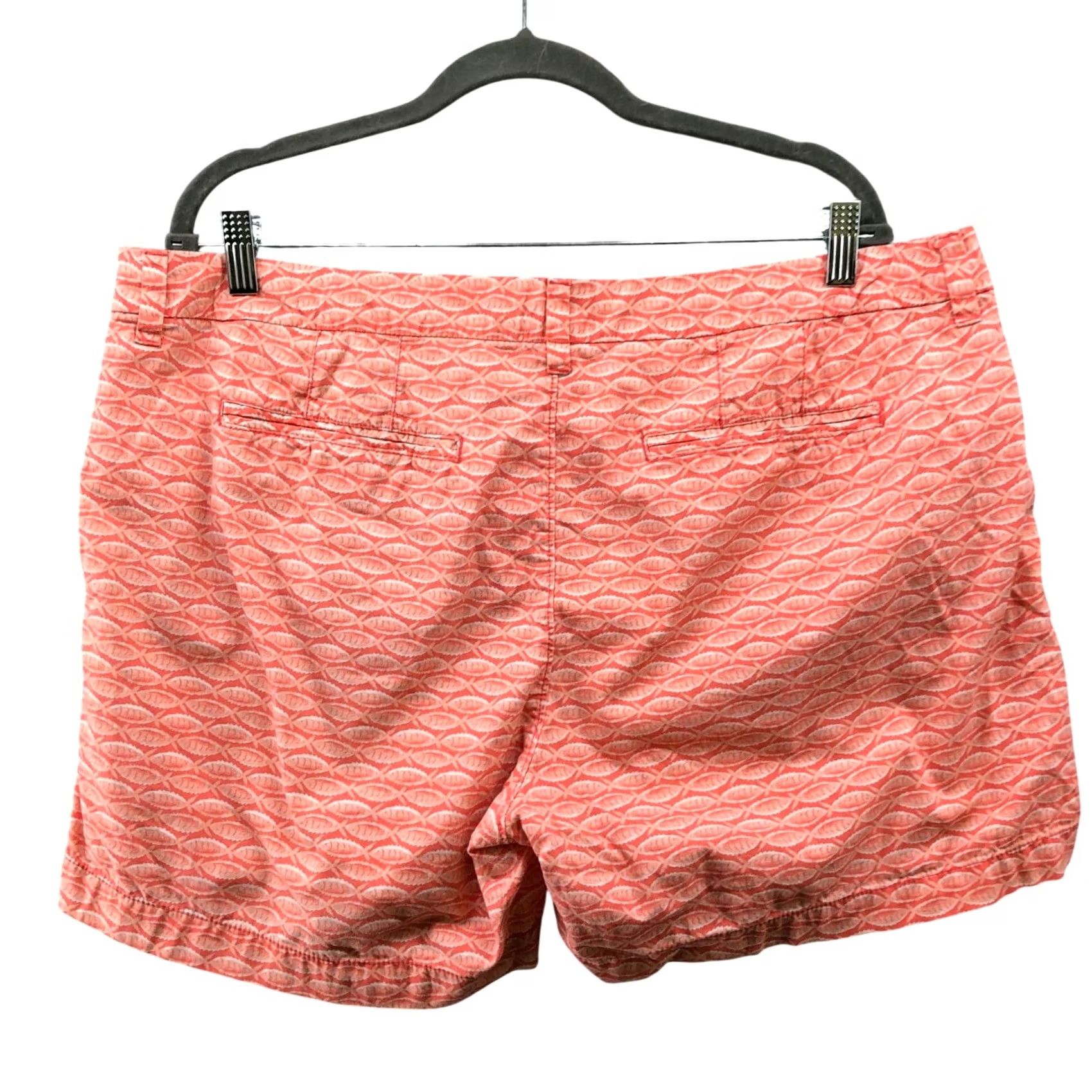 Old Navy Old Navy Chino Shorts Womens 16 Coral Pink Salmon Goldfish Printed Fish Tropical Casual Size 38" / US 16 / IT 52 - 2 Thumbnail