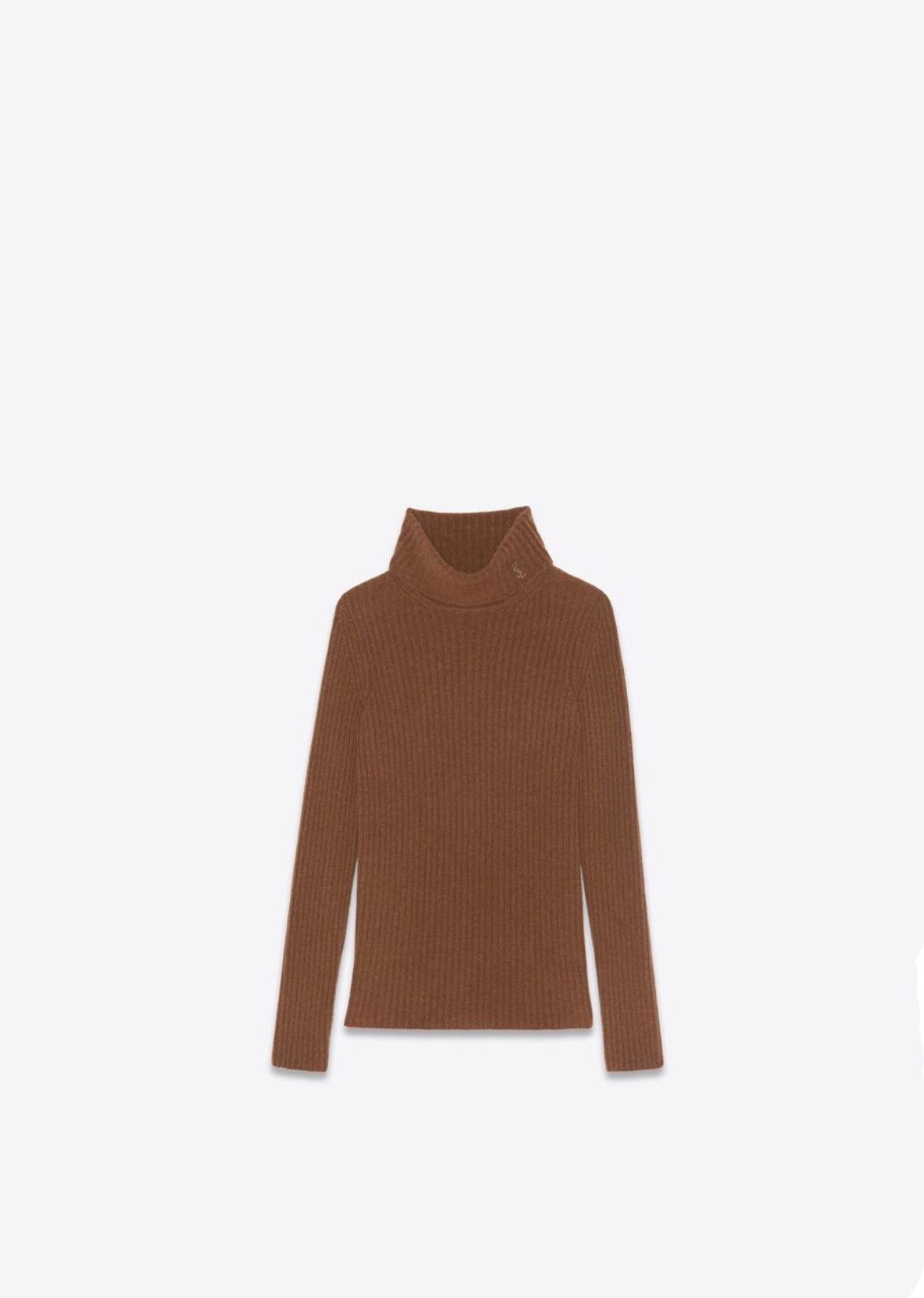 Saint Laurent Paris o1tr1nto0325 Ribbed Wool and Cashmere Turtleneck Sweater Size S / US 4 / IT 40 - 1 Thumbnail