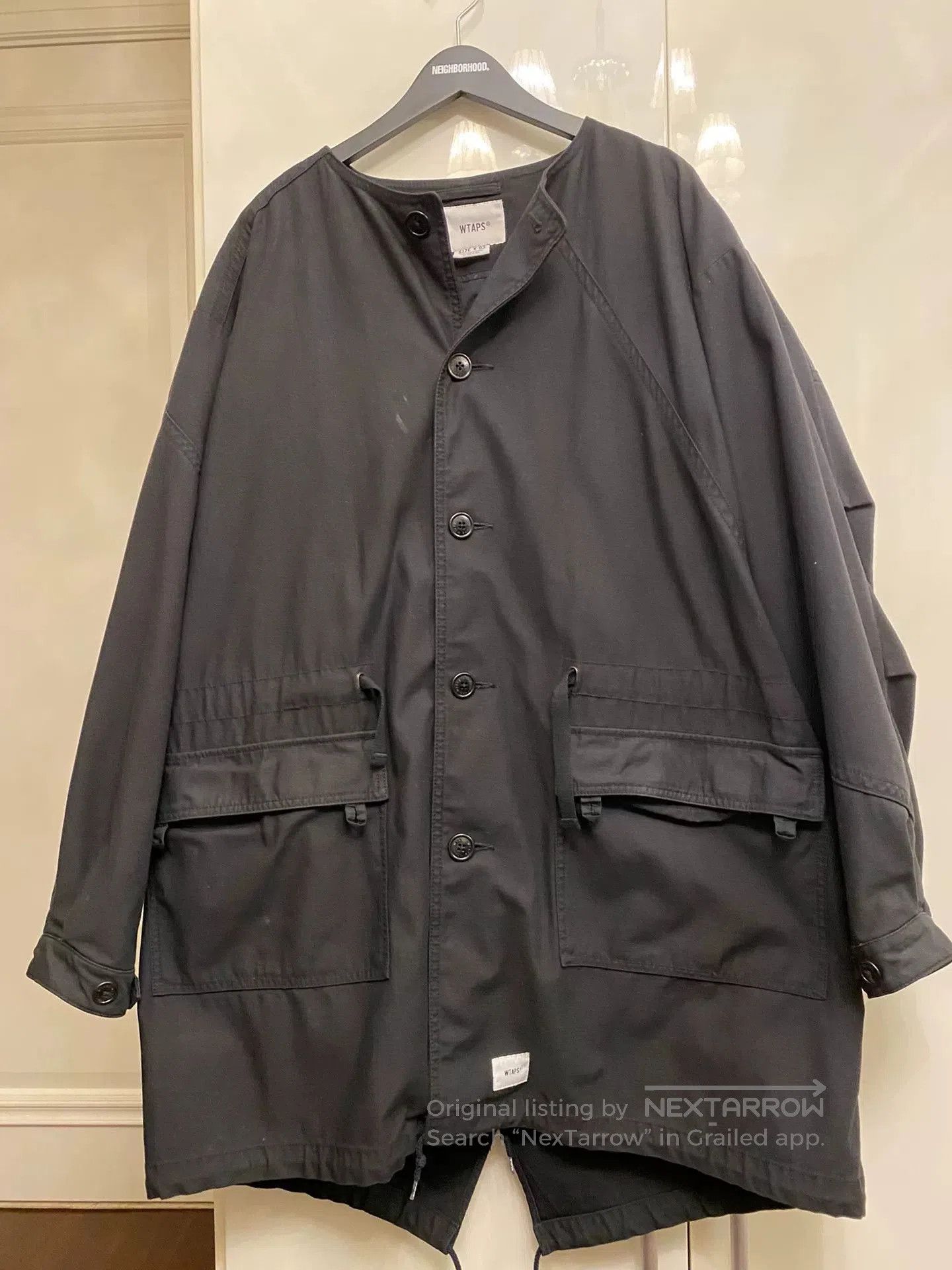 Wtaps Wtaps Peep Long Collarless Navy Coat. Size US L / EU 52-54 / 3 - 1 Thumbnail