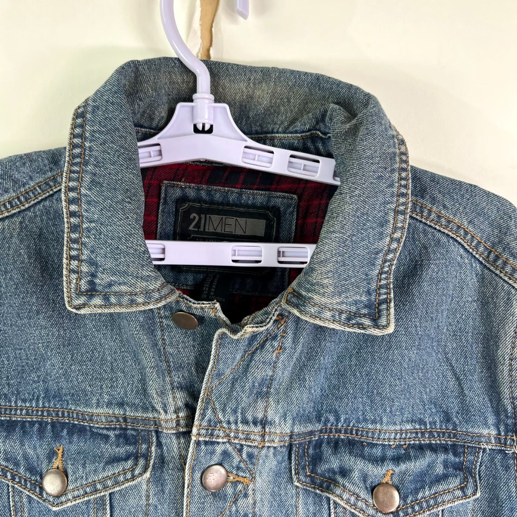 21 Men 21 MEN Los Angeles Denim Lined Button Up Jacket Mens Size M Blue Size US M / EU 48-50 / 2 - 2 Thumbnail