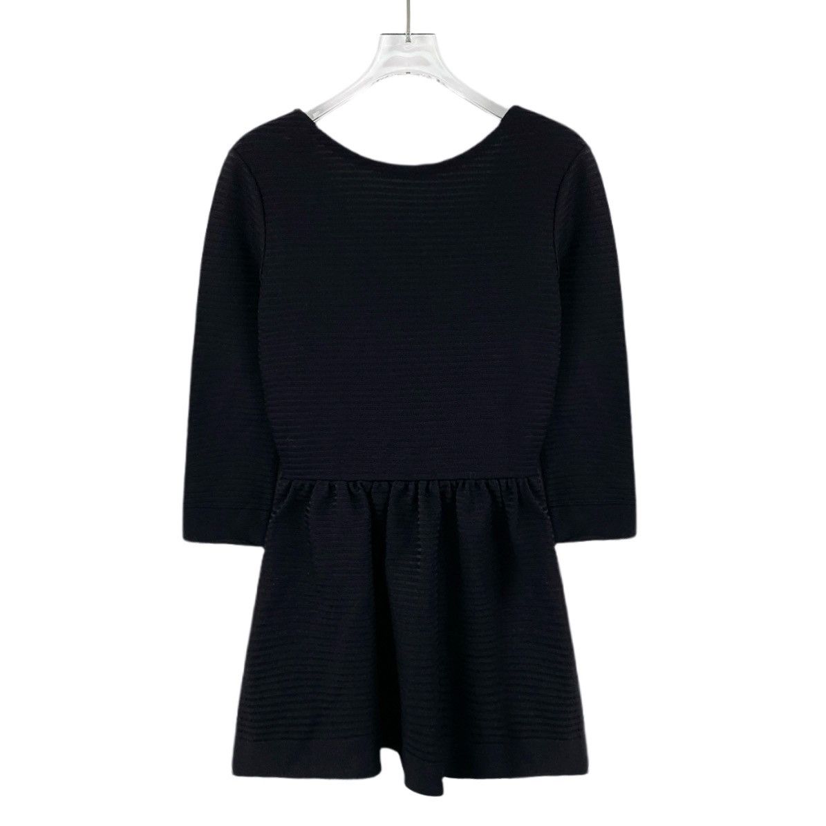 Dior Christian Dior Black Silk V-neck Long Sleeve Dress K26WX Size XS / US 0-2 / IT 36-38 - 2 Thumbnail